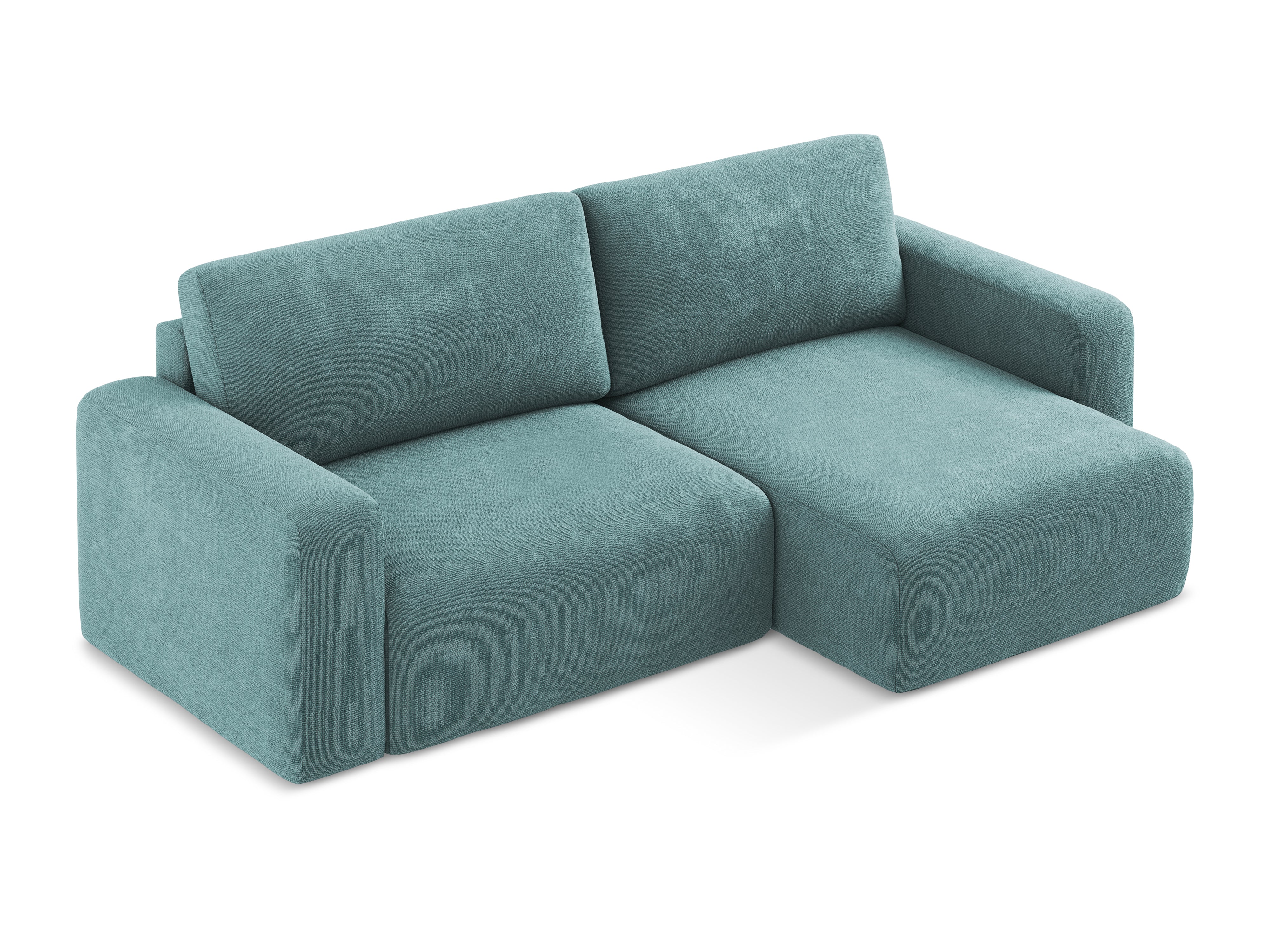 Right-facing corner sofa bed KONA denim blue chenille
