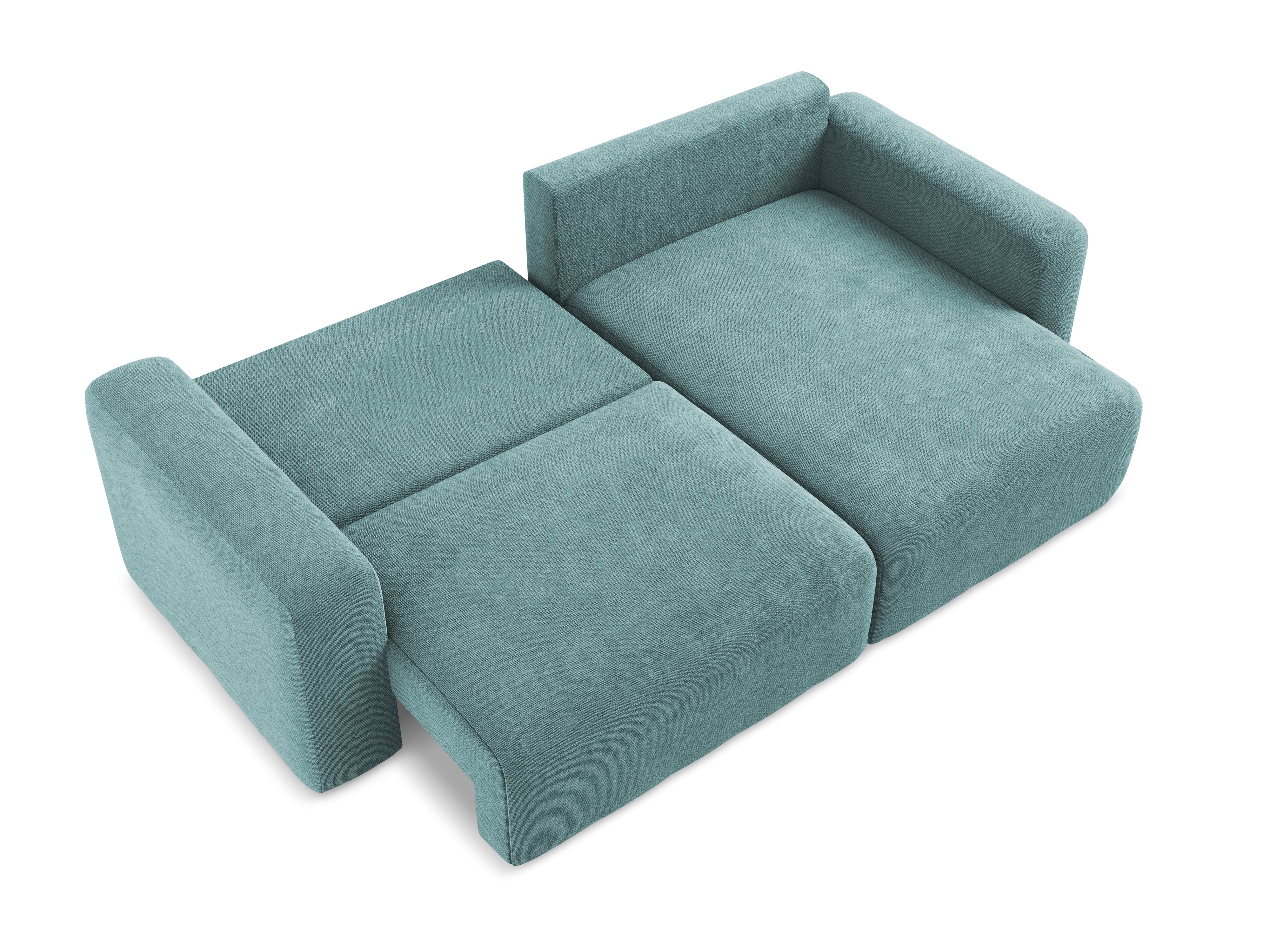 Right-facing corner sofa bed KONA denim blue chenille