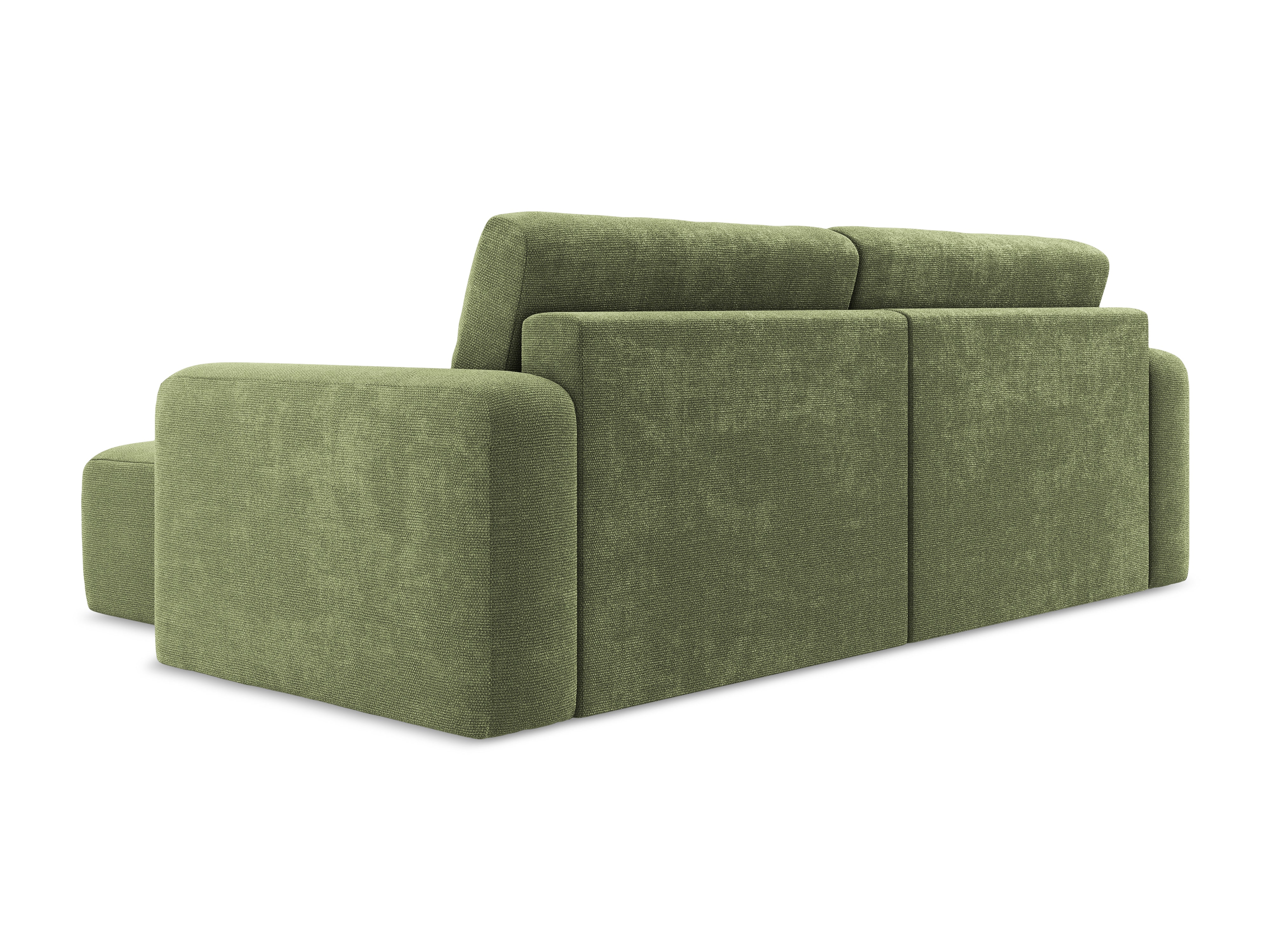 Right-facing corner sofa bed KONA green chenille