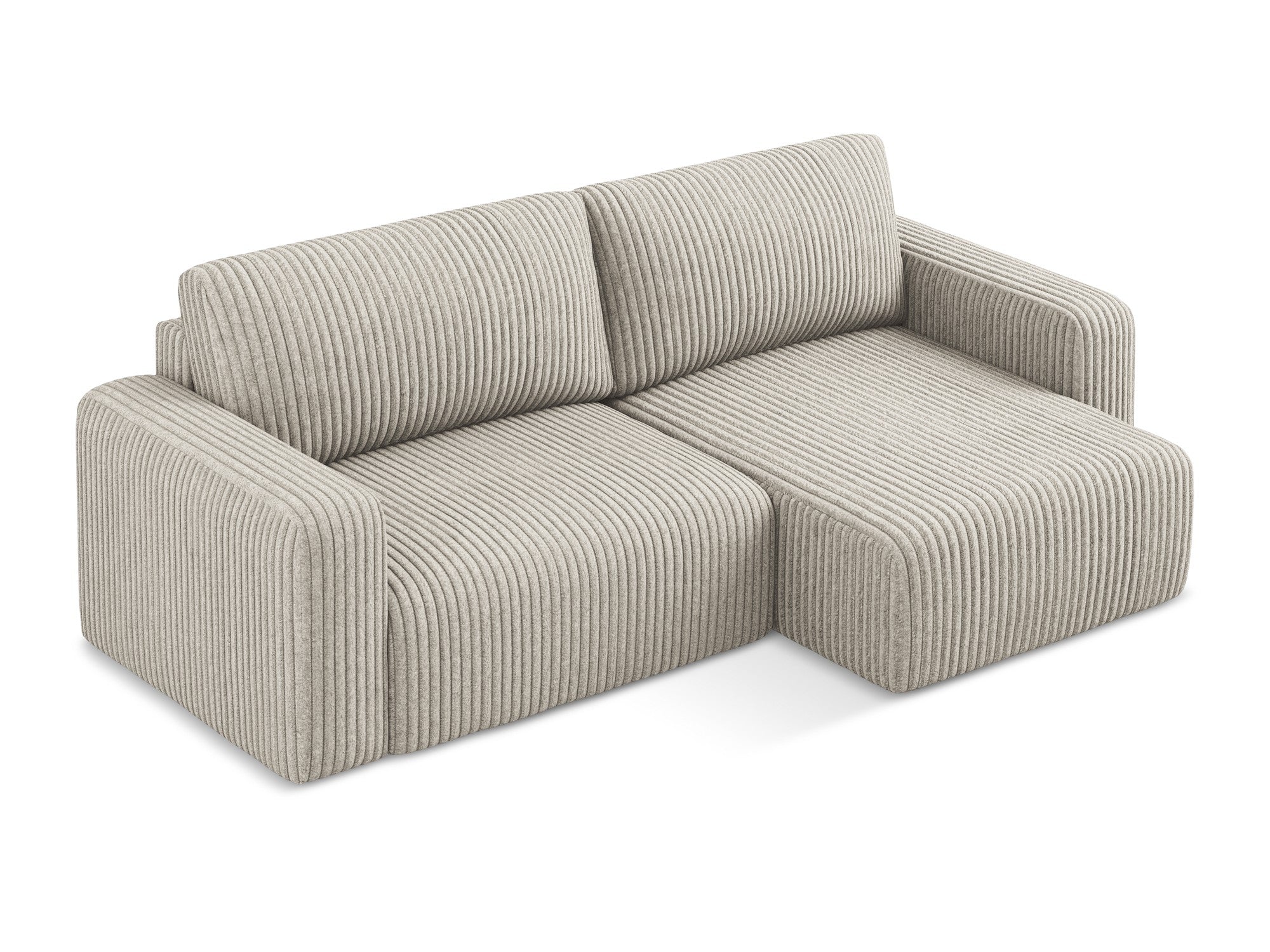 Right-facing corner sofa bed KONA in dark beige corduroy