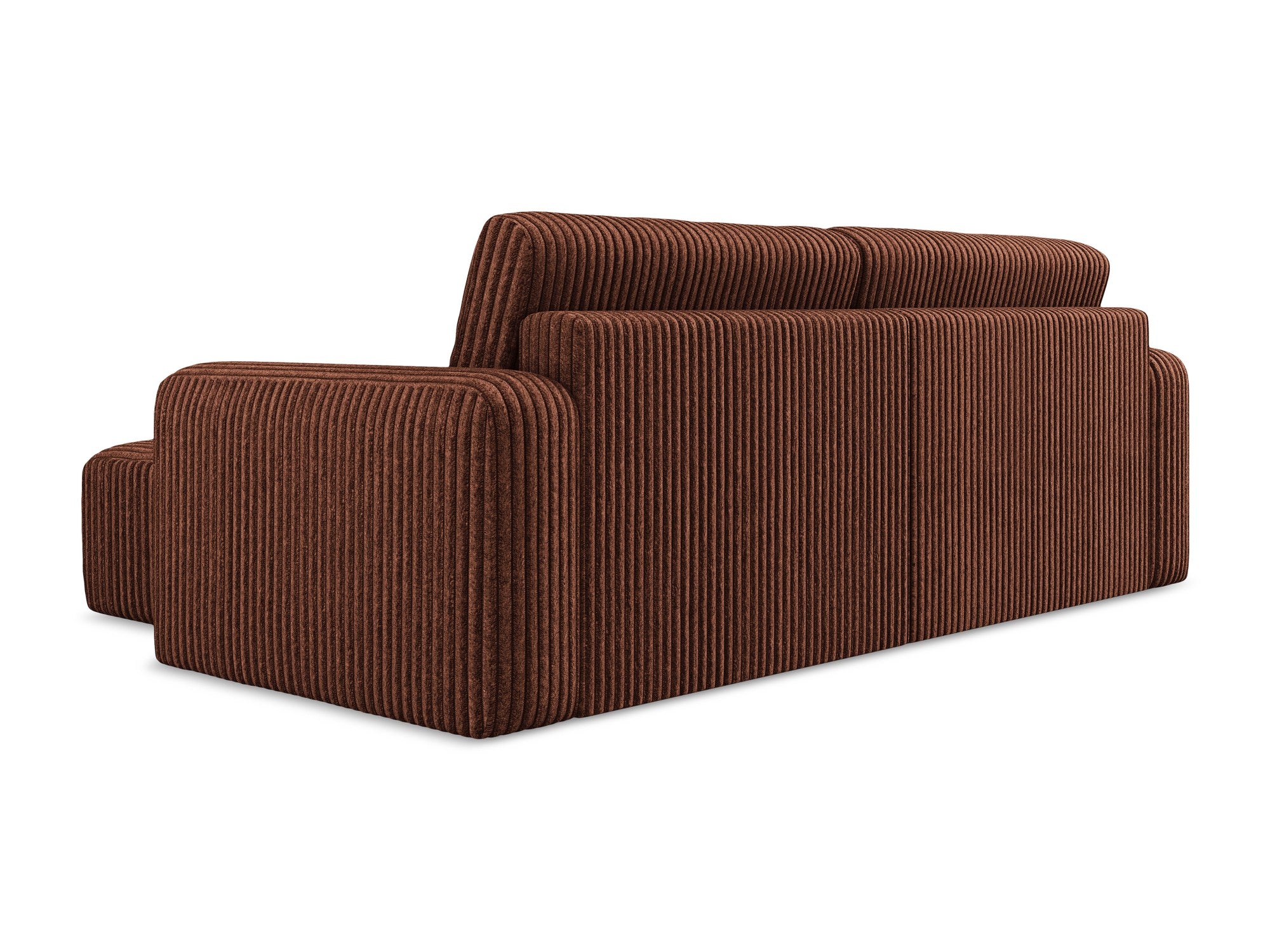 Right-facing corner sofa bed KONA terracotta corduroy