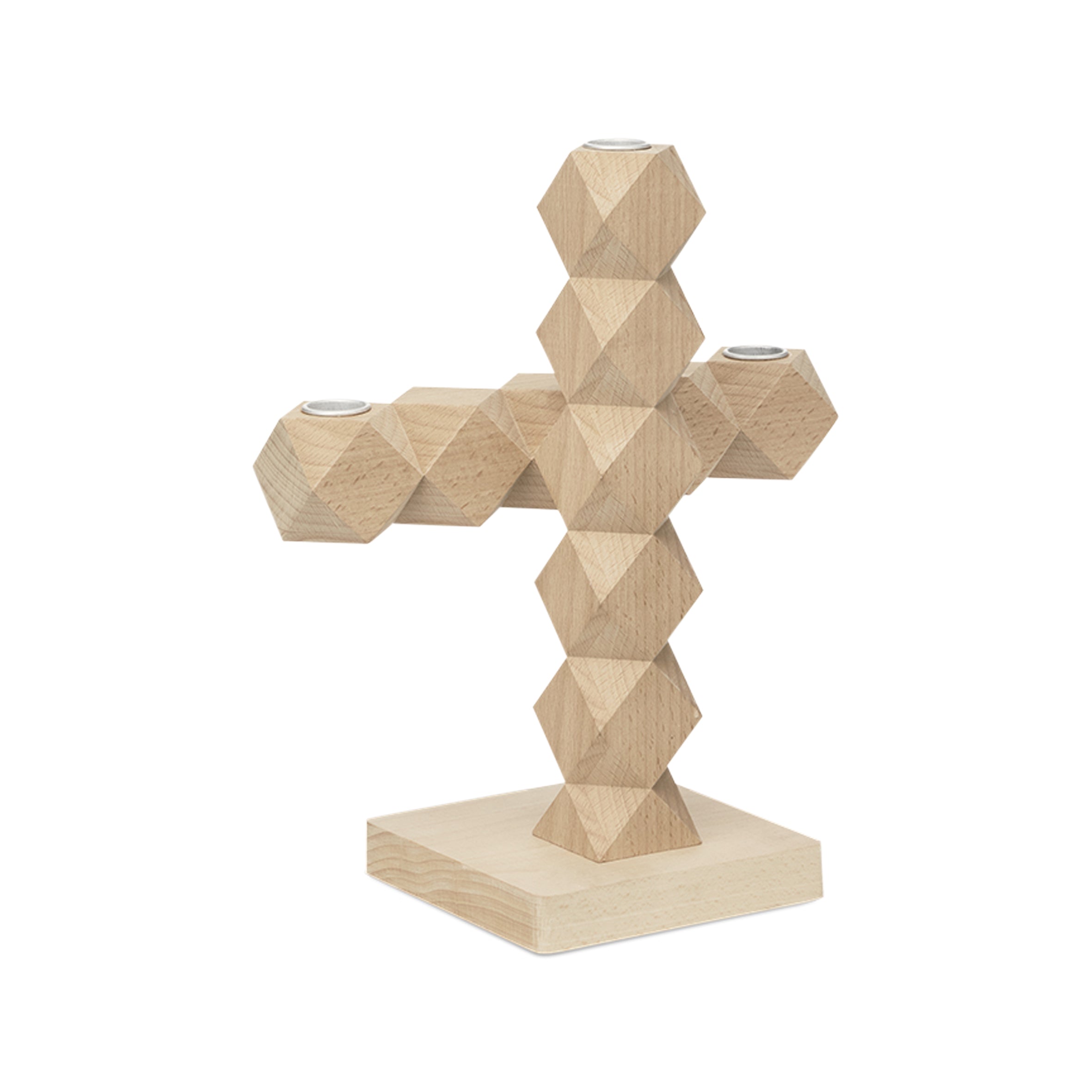 CLEAN CUT Candle Holder Beech Wood