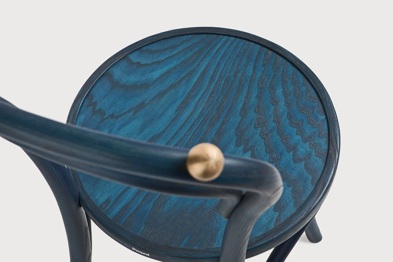 Stuhl A-1889 FUOCO BLU Eschenholz
