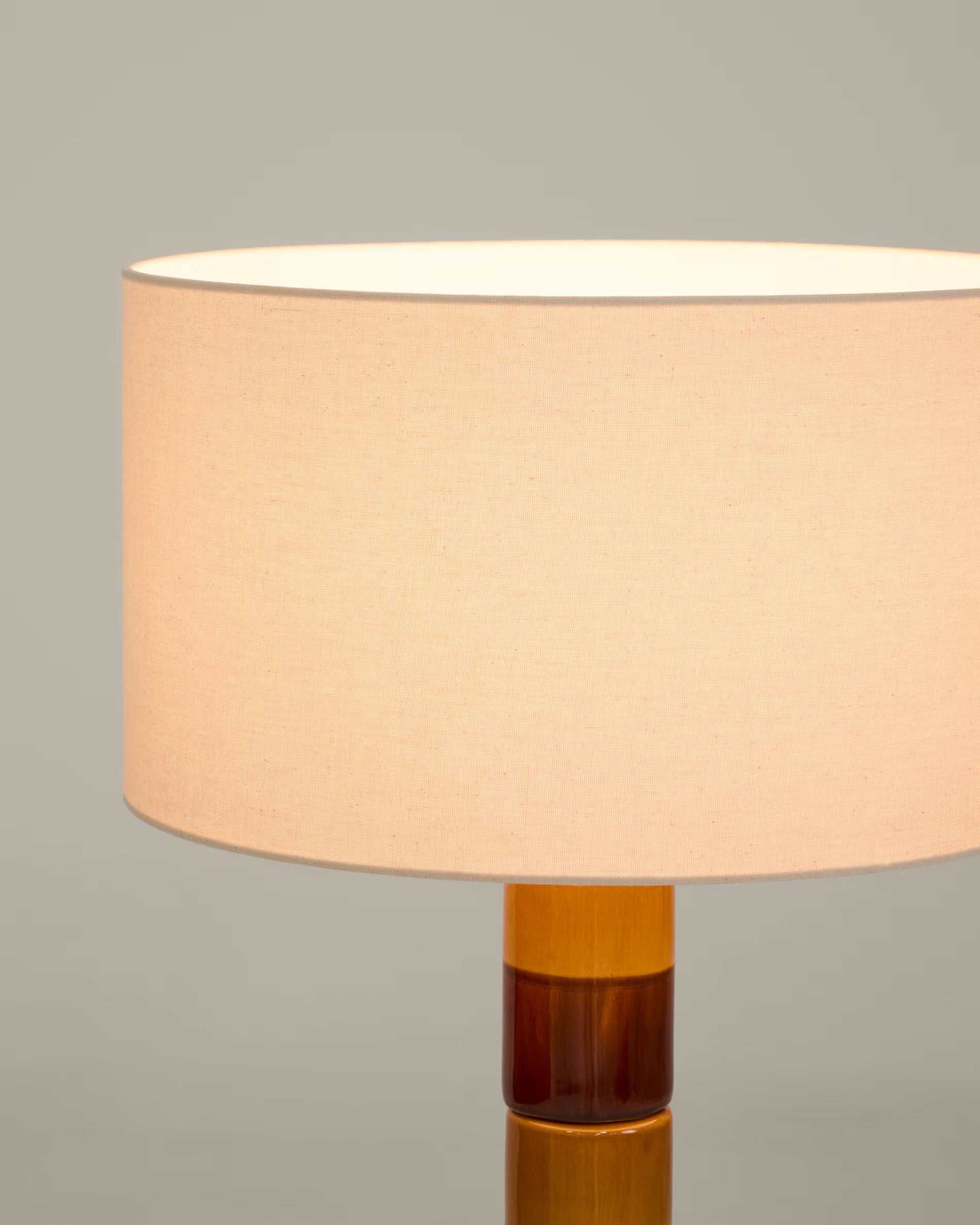 MAVRAN floor lamp brown with mustard