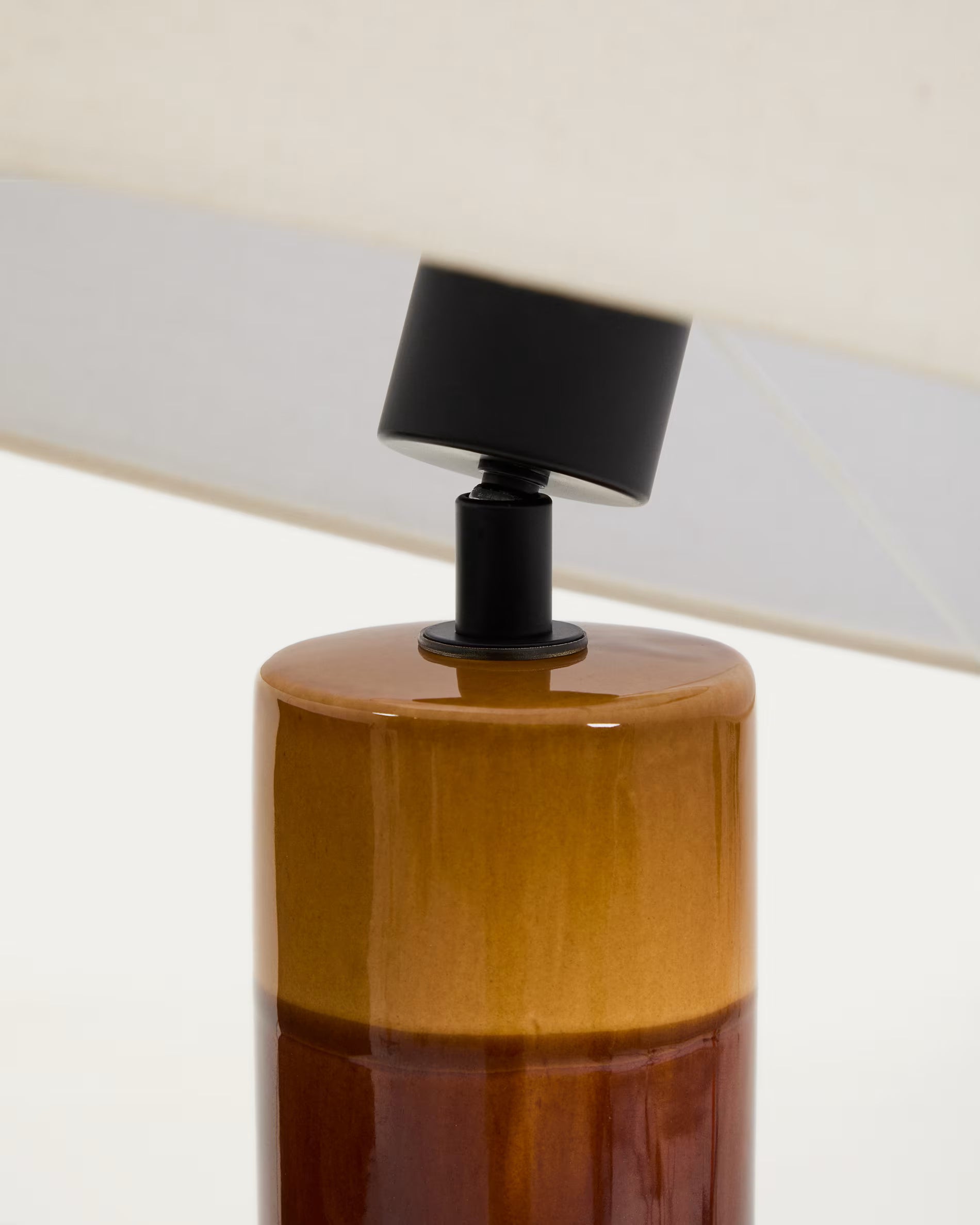 MAVRAN floor lamp brown with mustard