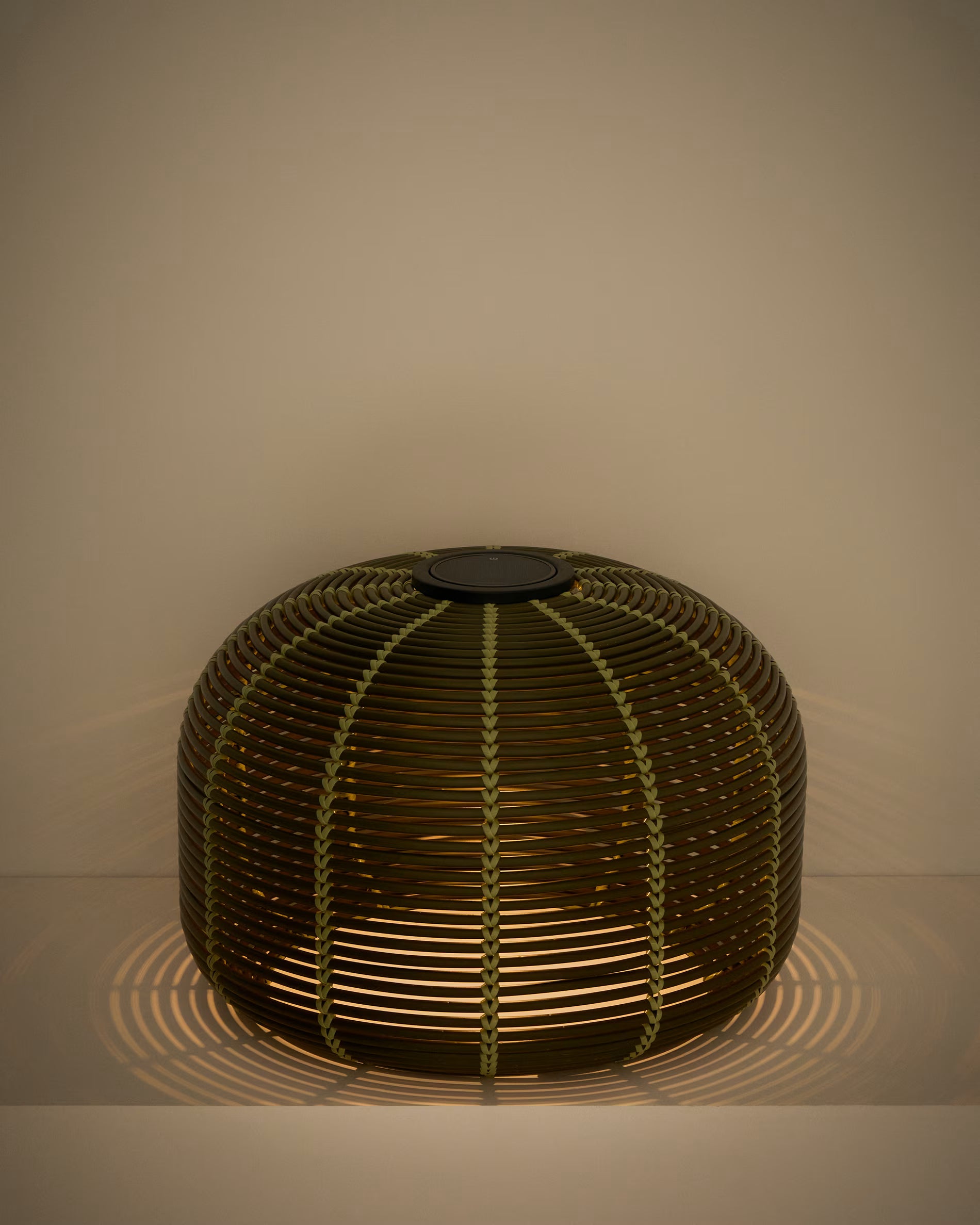 Solar-Gartenlampe GAROINA grüner synthetischer Rattan