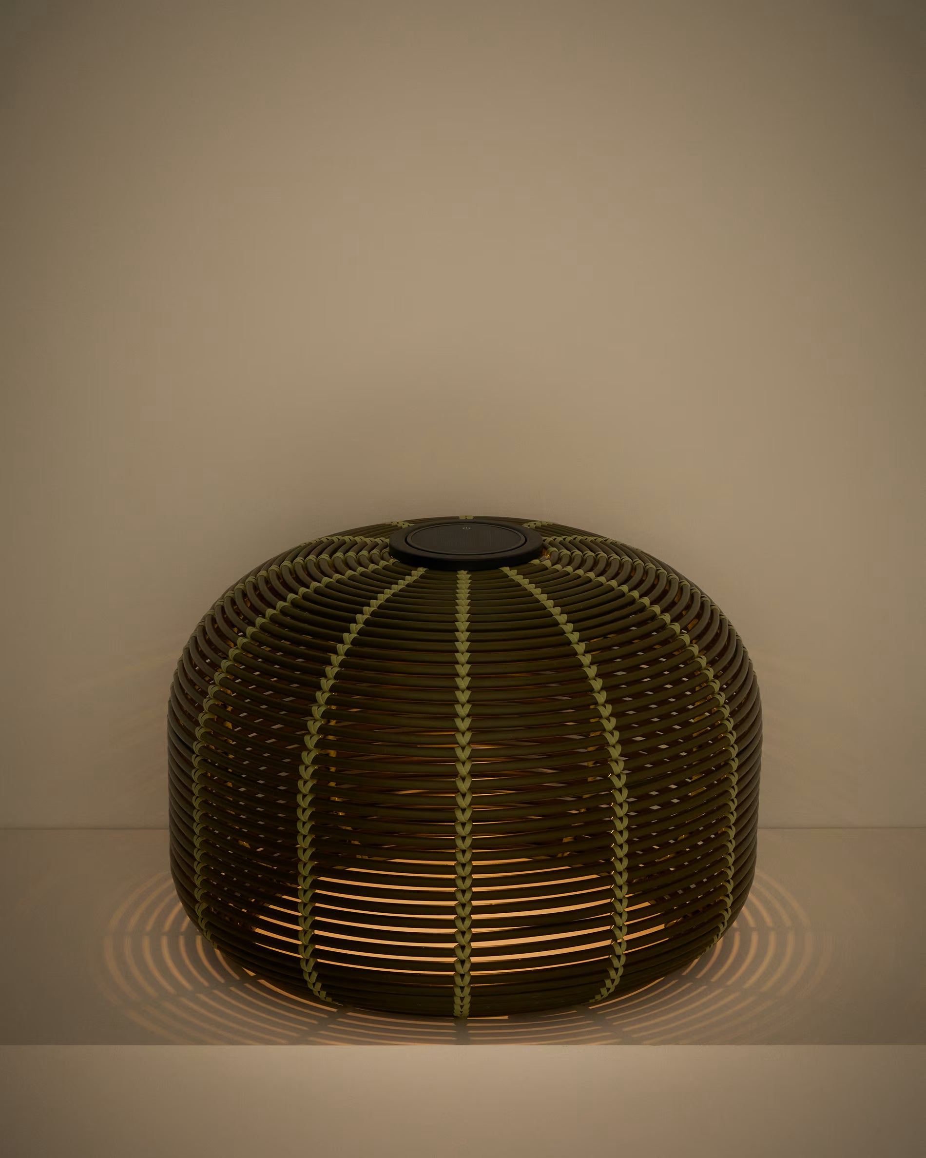 Solar-Gartenlampe GAROINA grüner synthetischer Rattan