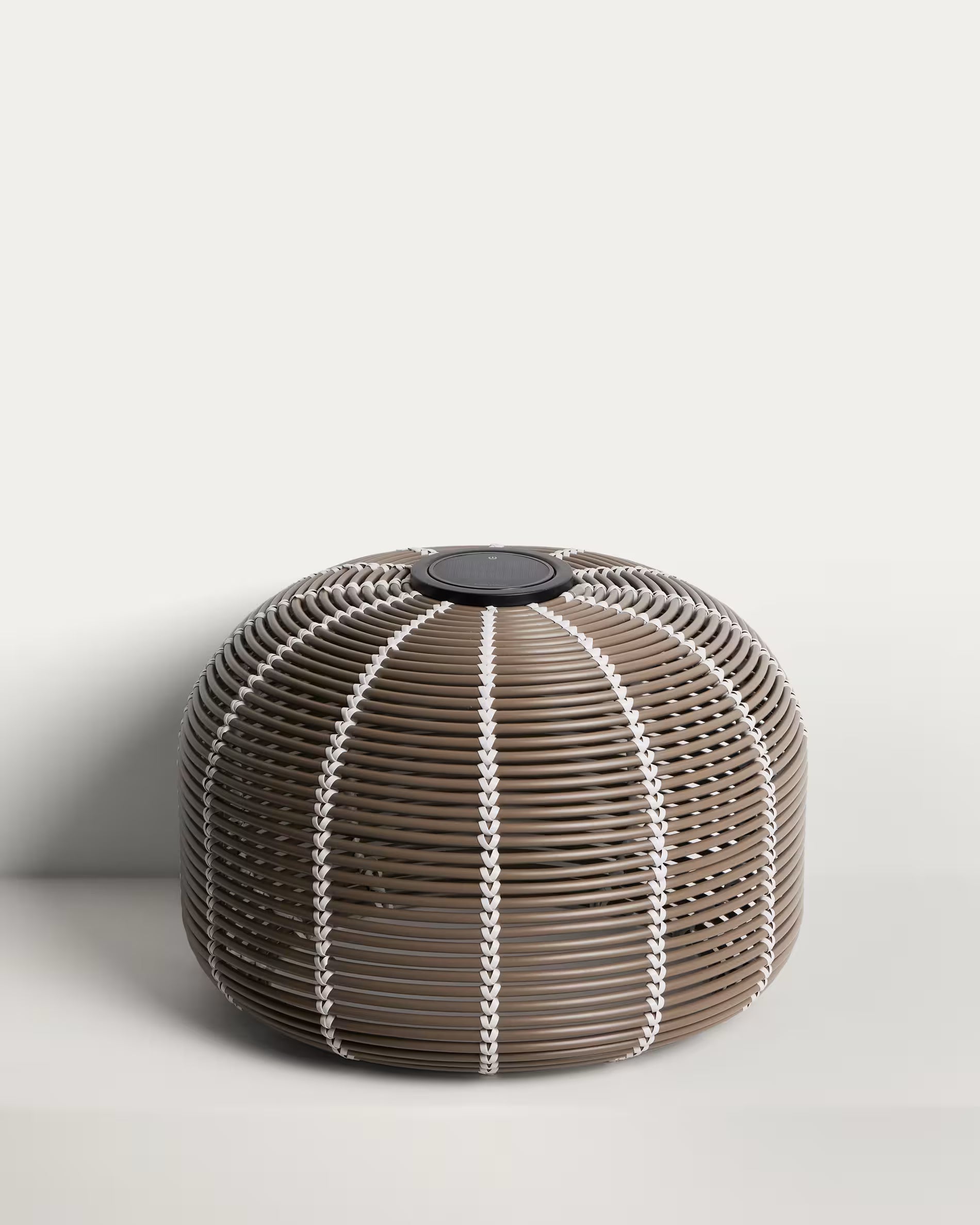 GAROINA taupe solar garden lamp synthetic rattan
