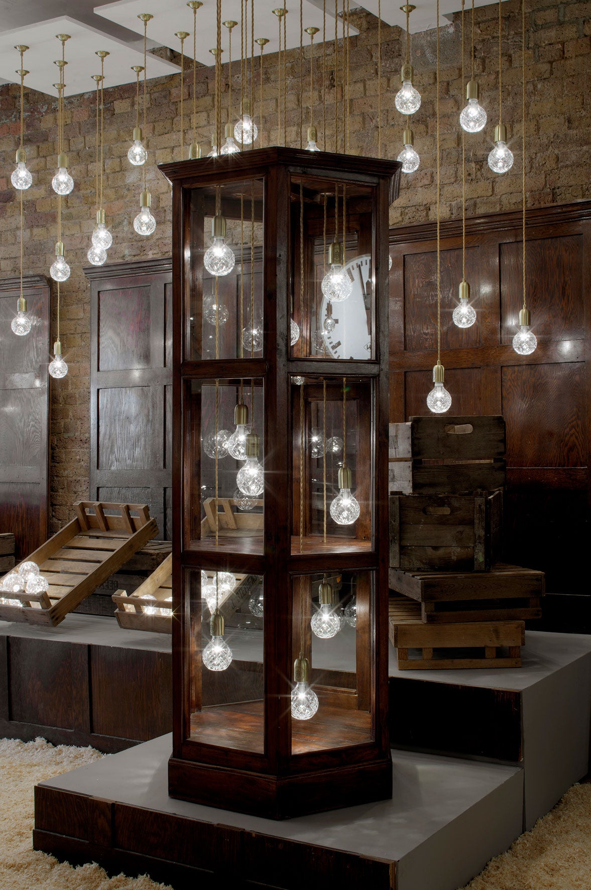 Pendelleuchte CRYSTAL BULB aus mattem Kristallglas mit verchromter Oberfläche