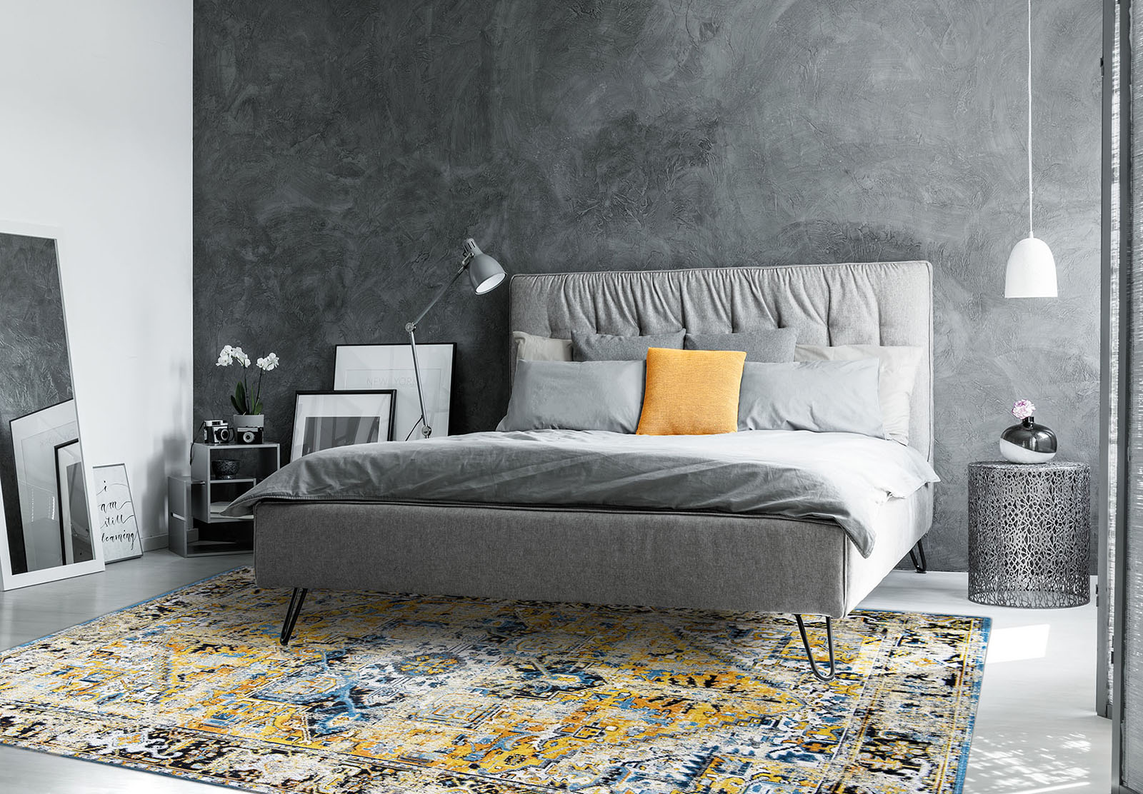 Heriz Amir Gold Yellow-Blue Teppich