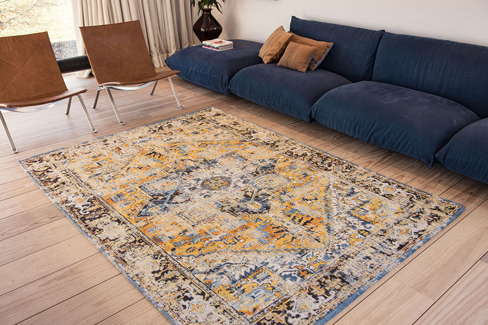 Heriz Amir Gold Yellow-Blue Teppich