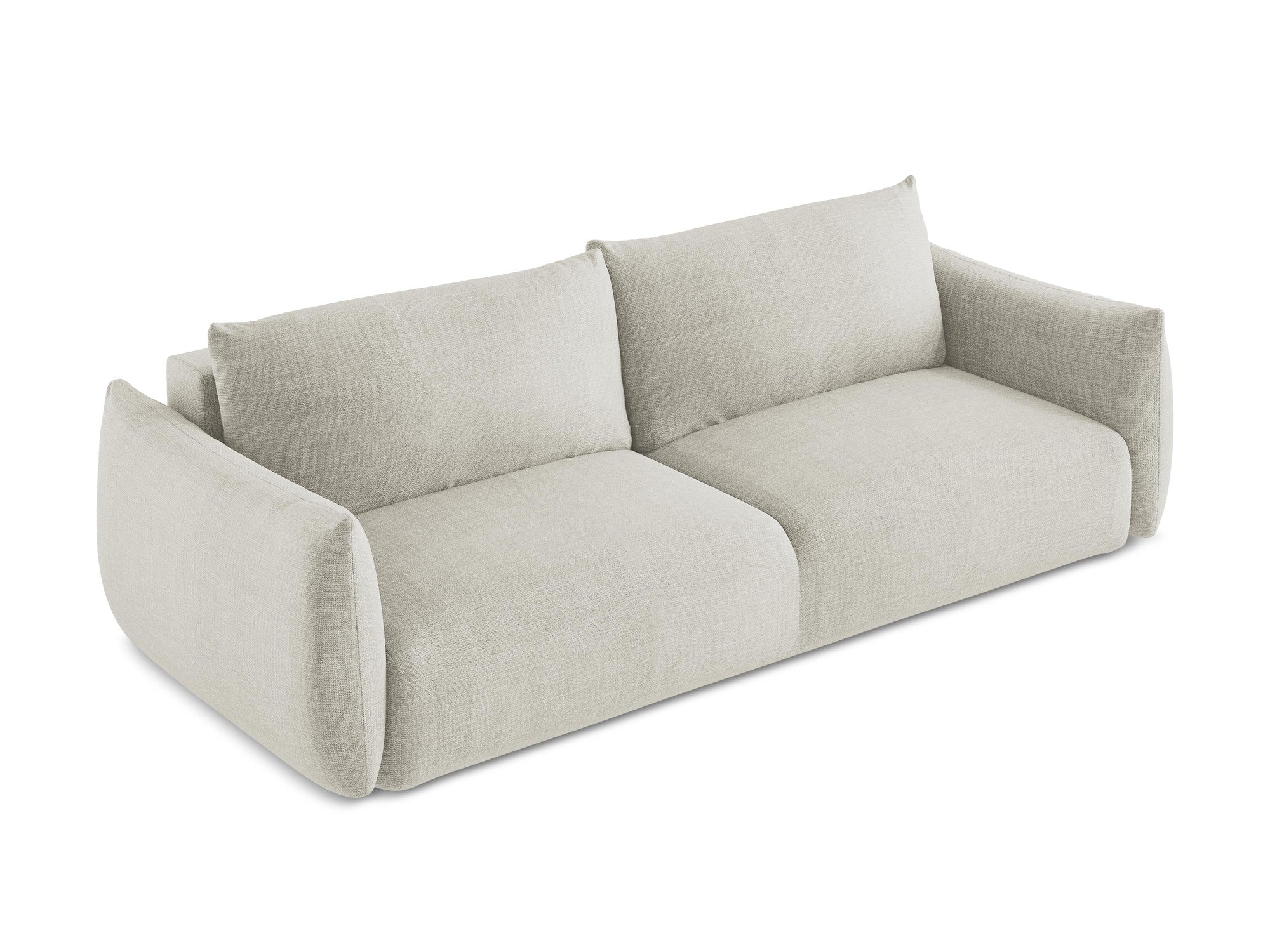 Sofa für 3 Personen mit Schlaf-Funktion LEILA hellbeige