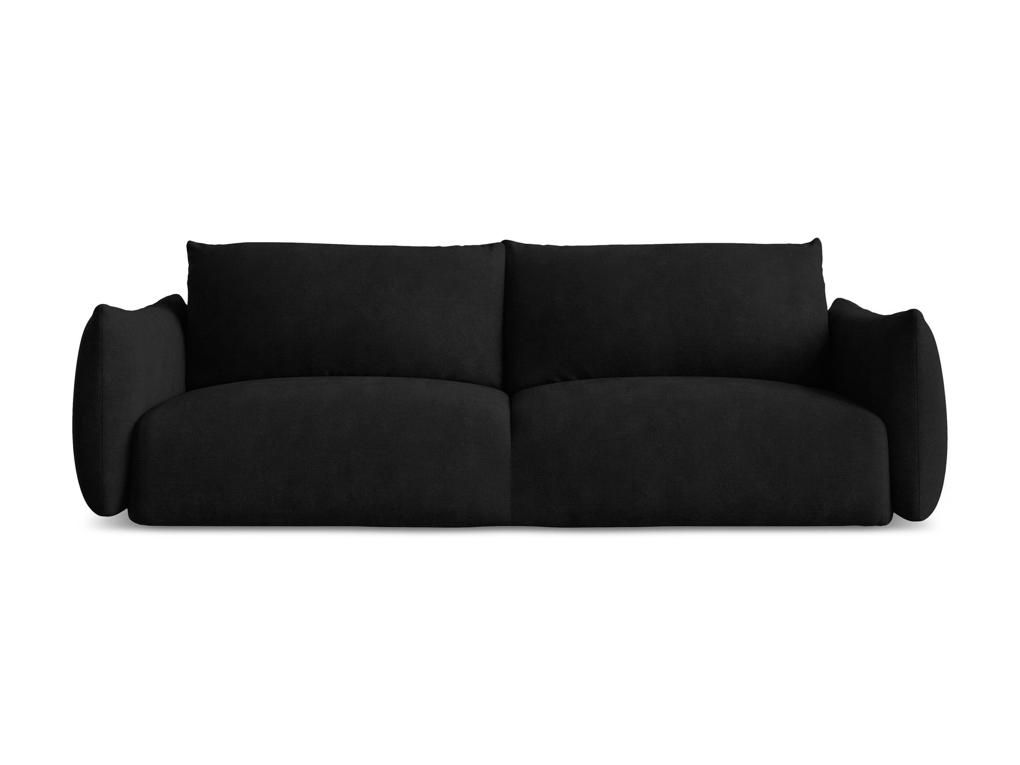 3-Seater Sofa with Sleeping Function LEILA Black Chenille