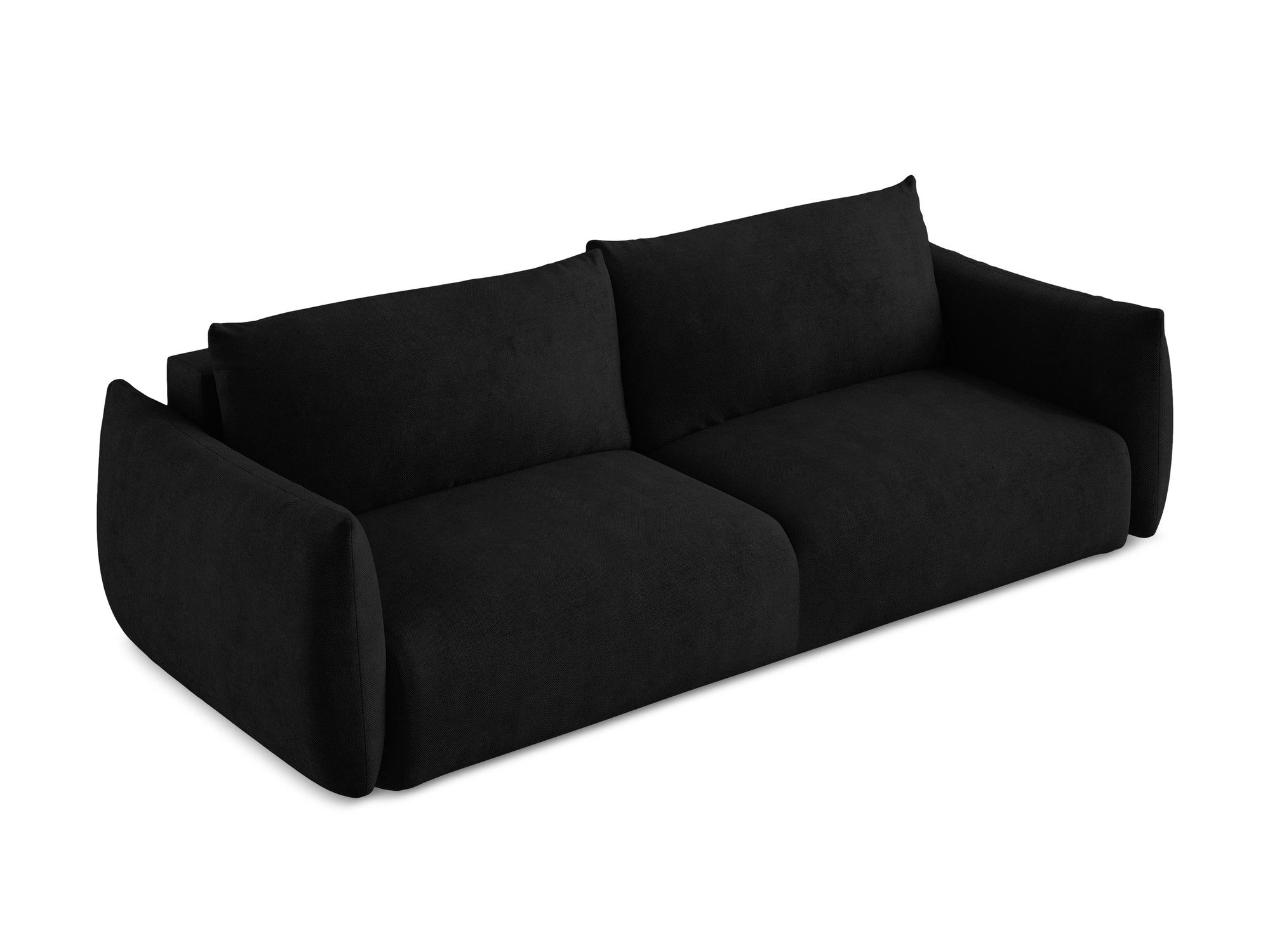 3-Seater Sofa with Sleeping Function LEILA Black Chenille