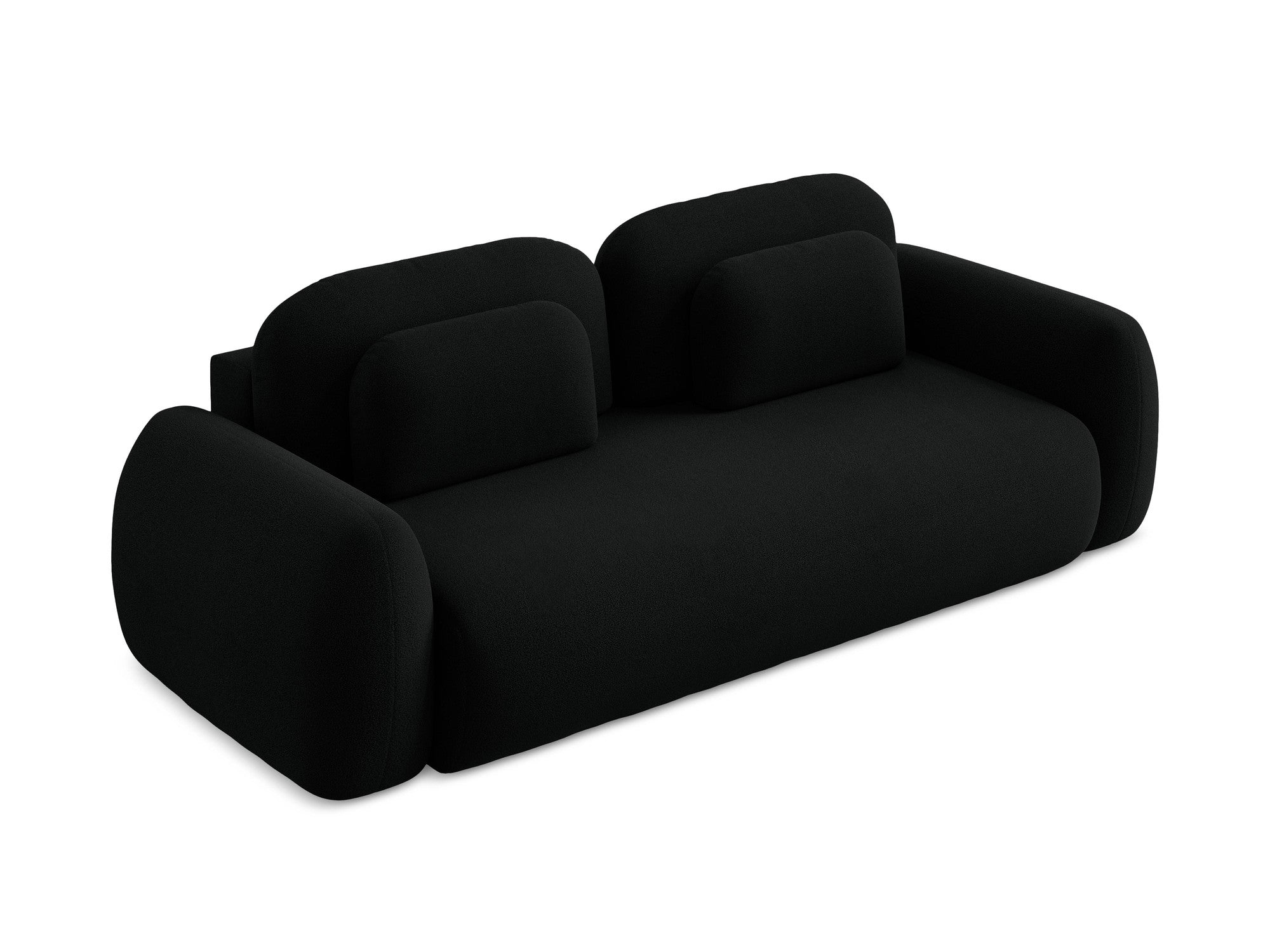 Sofa für 3 Personen mit Schlaf-Funktion LOHI schwarz Boucle