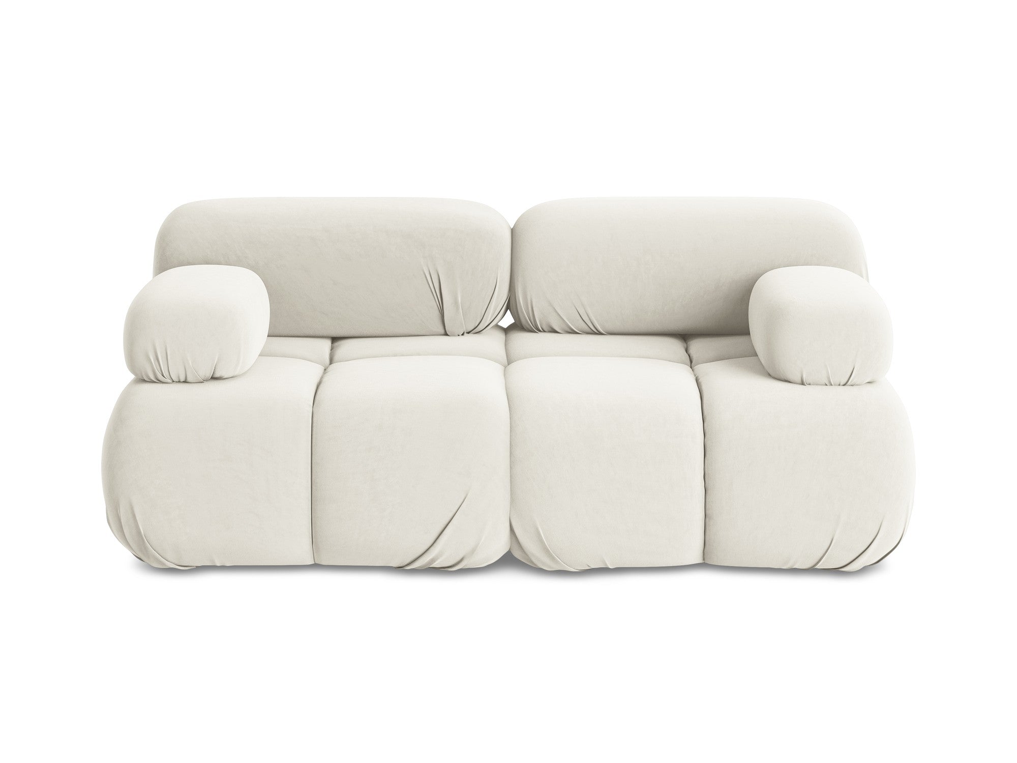 Velvet modular sofa for 2 people LOKUA light beige