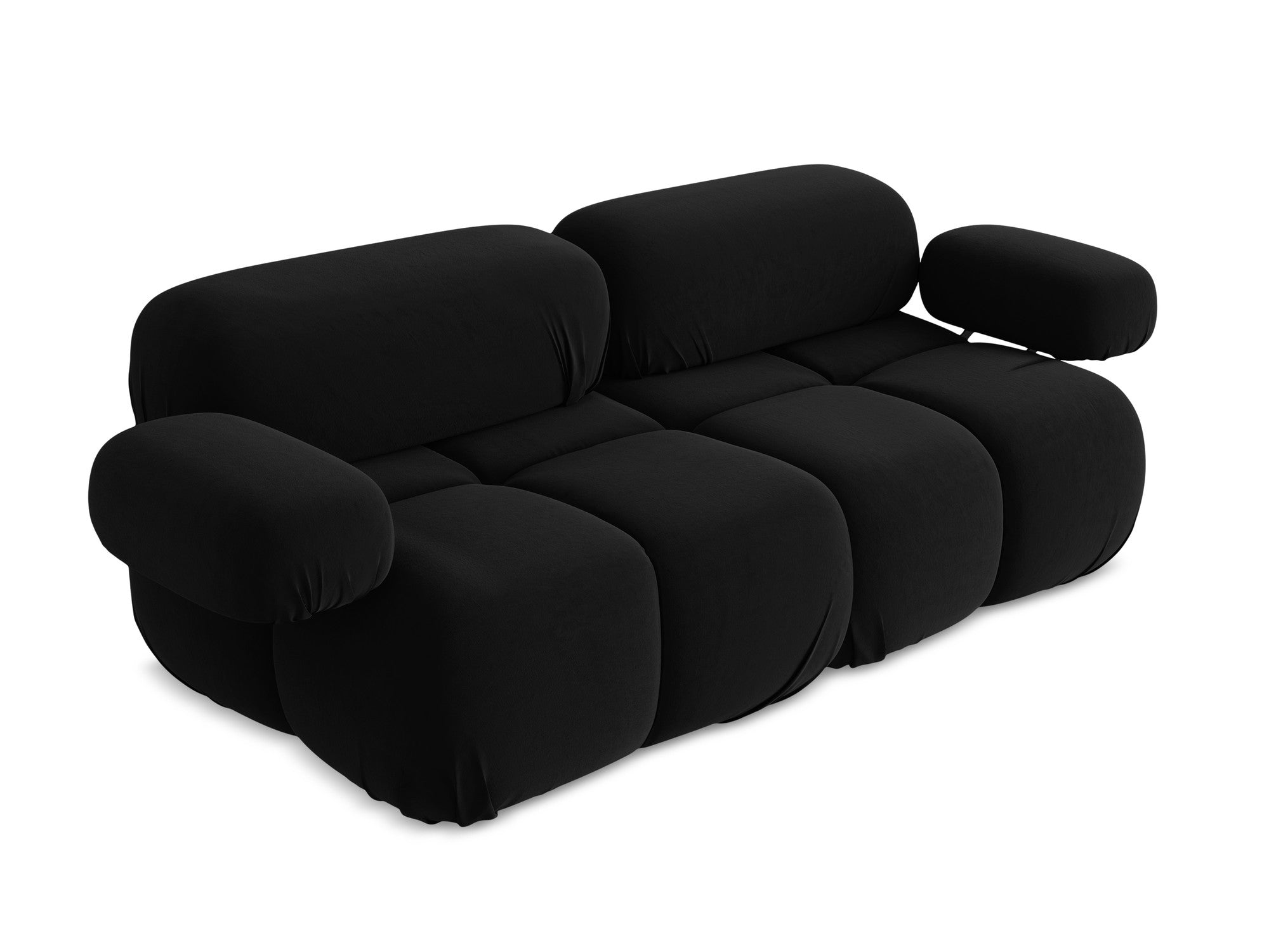 Black Velvet Modular Sofa for Two LOKUA