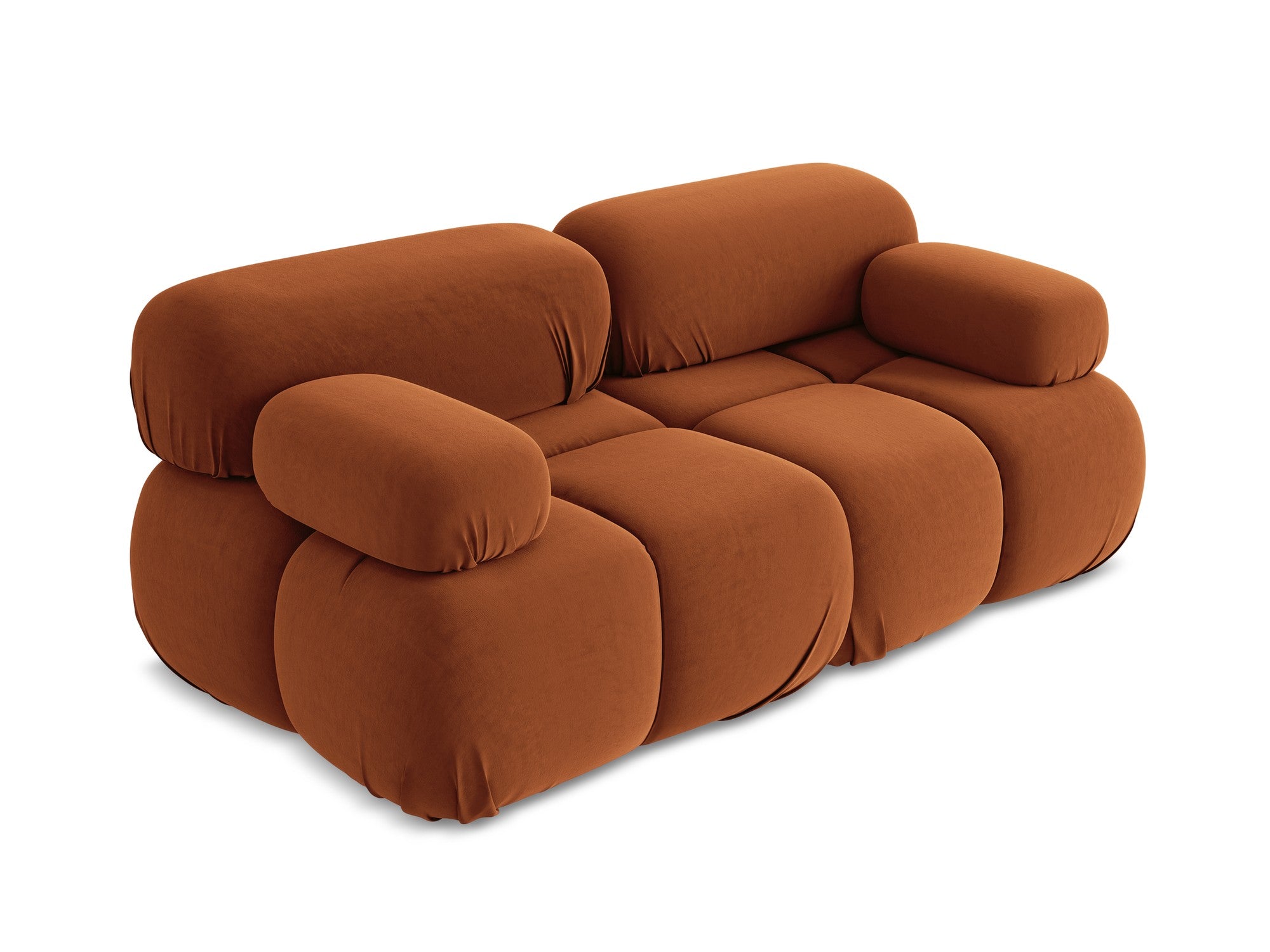 Modular Velvet Sofa for Two LOKUA Terracotta