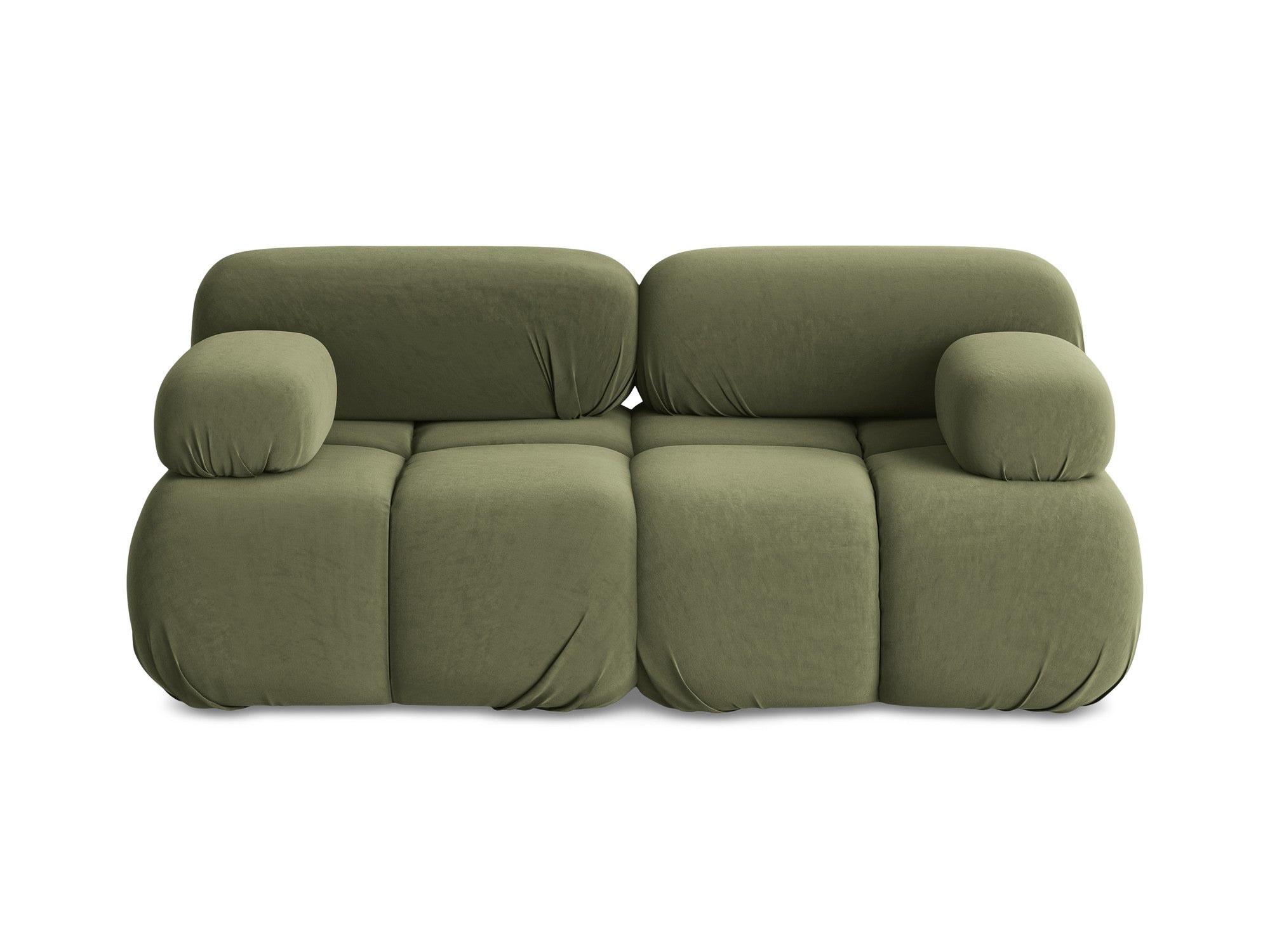 Olive Green Velvet Modular Sofa for Two - LOKUA