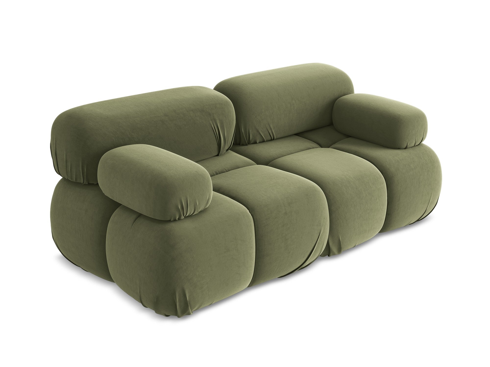 Olive Green Velvet Modular Sofa for Two - LOKUA