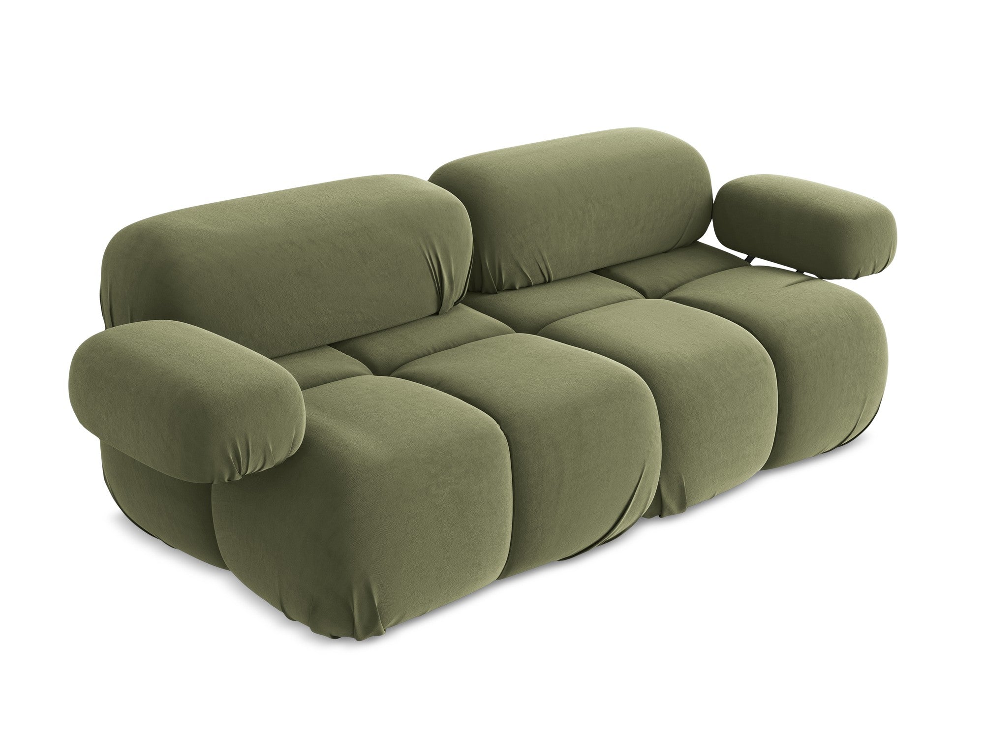 Olive Green Velvet Modular Sofa for Two - LOKUA