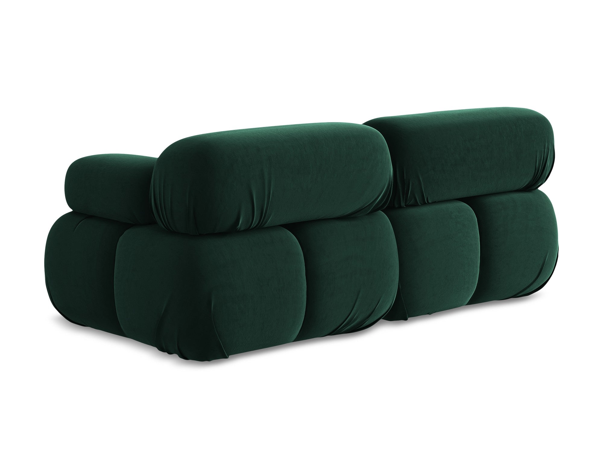Modular Velvet Sofa for 2 People in Bottle Green LOKUA