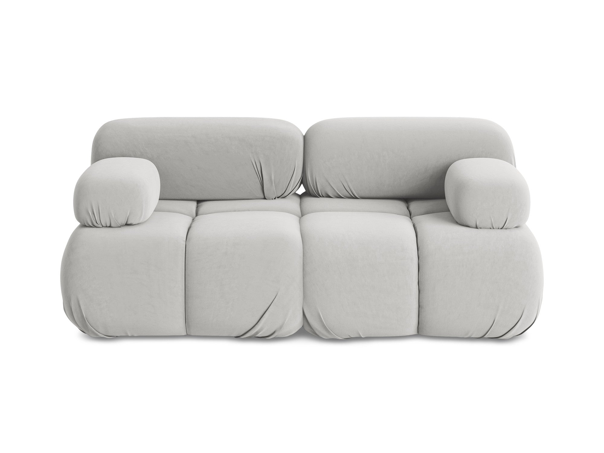 Silver velvet modular sofa for two LOKUA