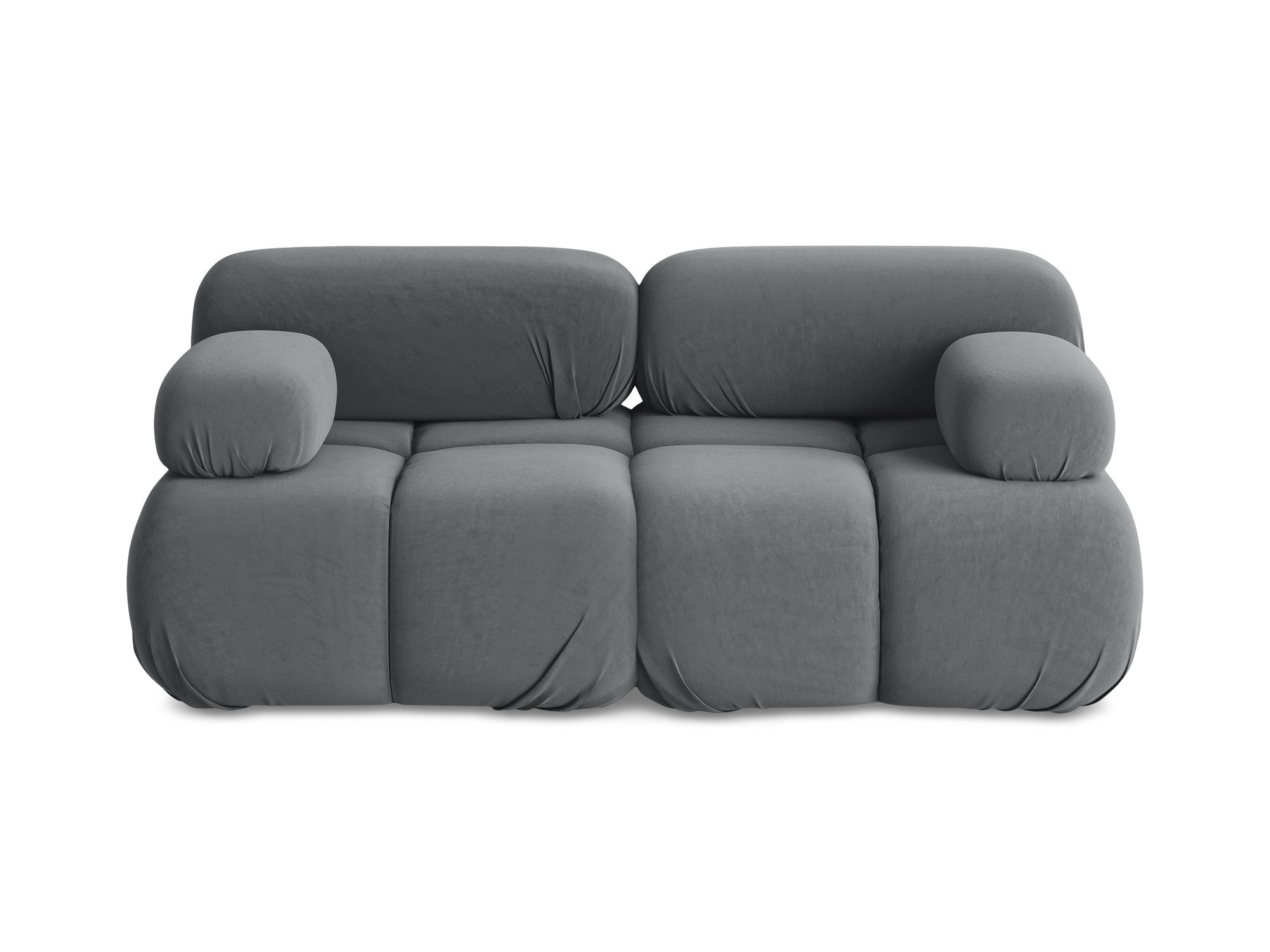 Modular Velvet Sofa for Two LOKUA in Steel Gray