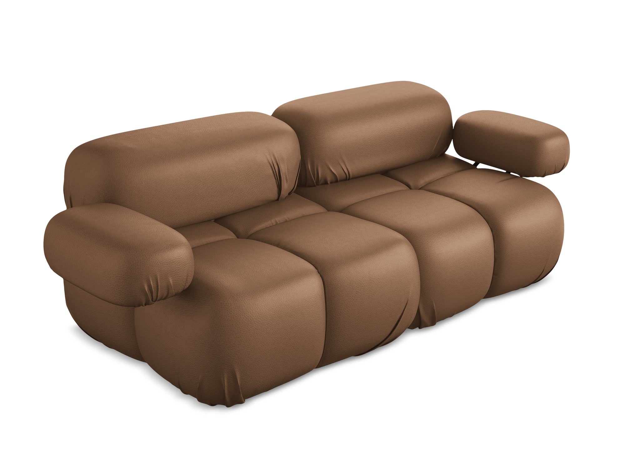 Modular 2-Seater Sofa LOKUA in Chocolate Eco-Leather