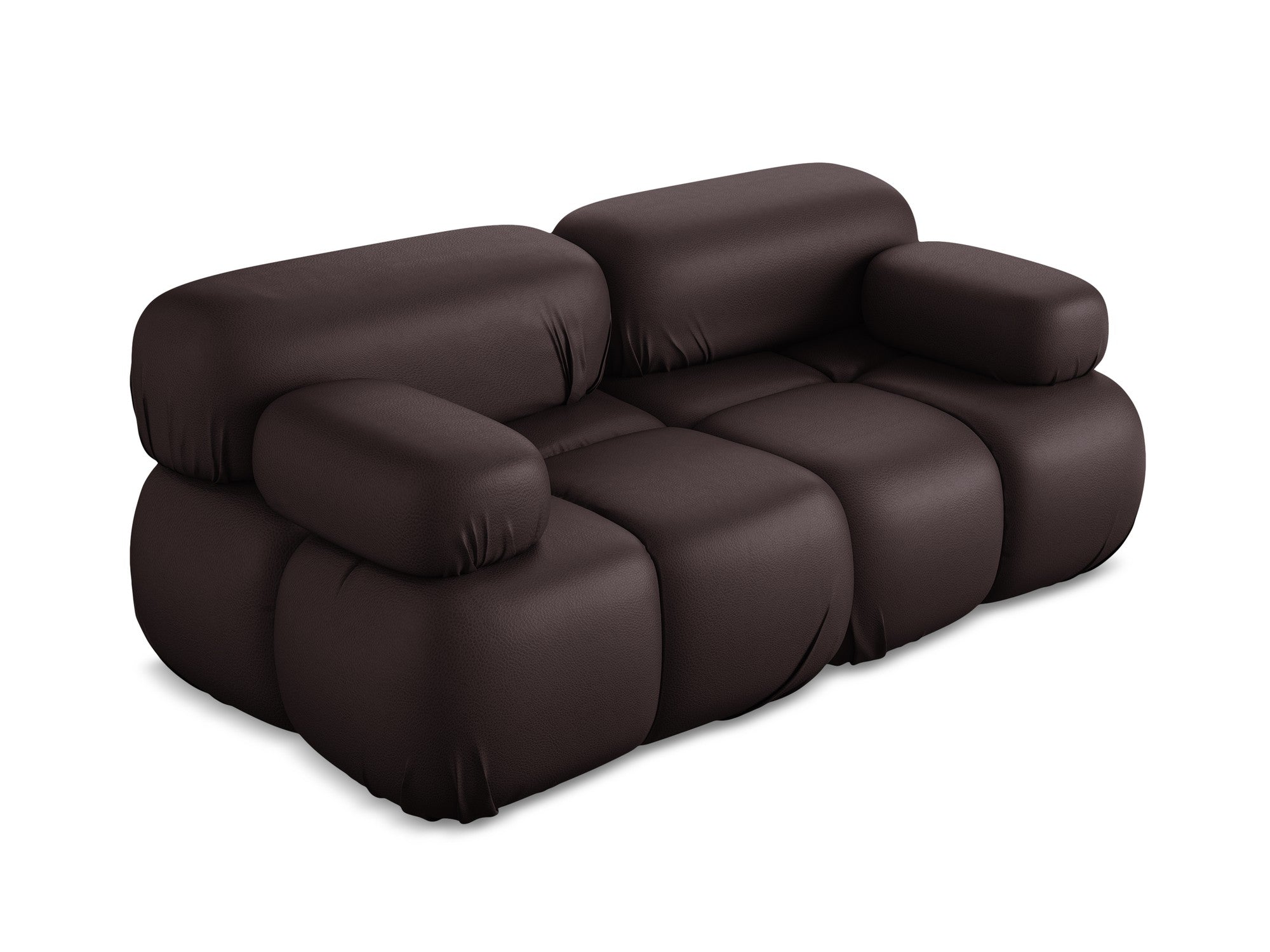 Modular 2-Seater Sofa LOKUA Plum Eco-Leather