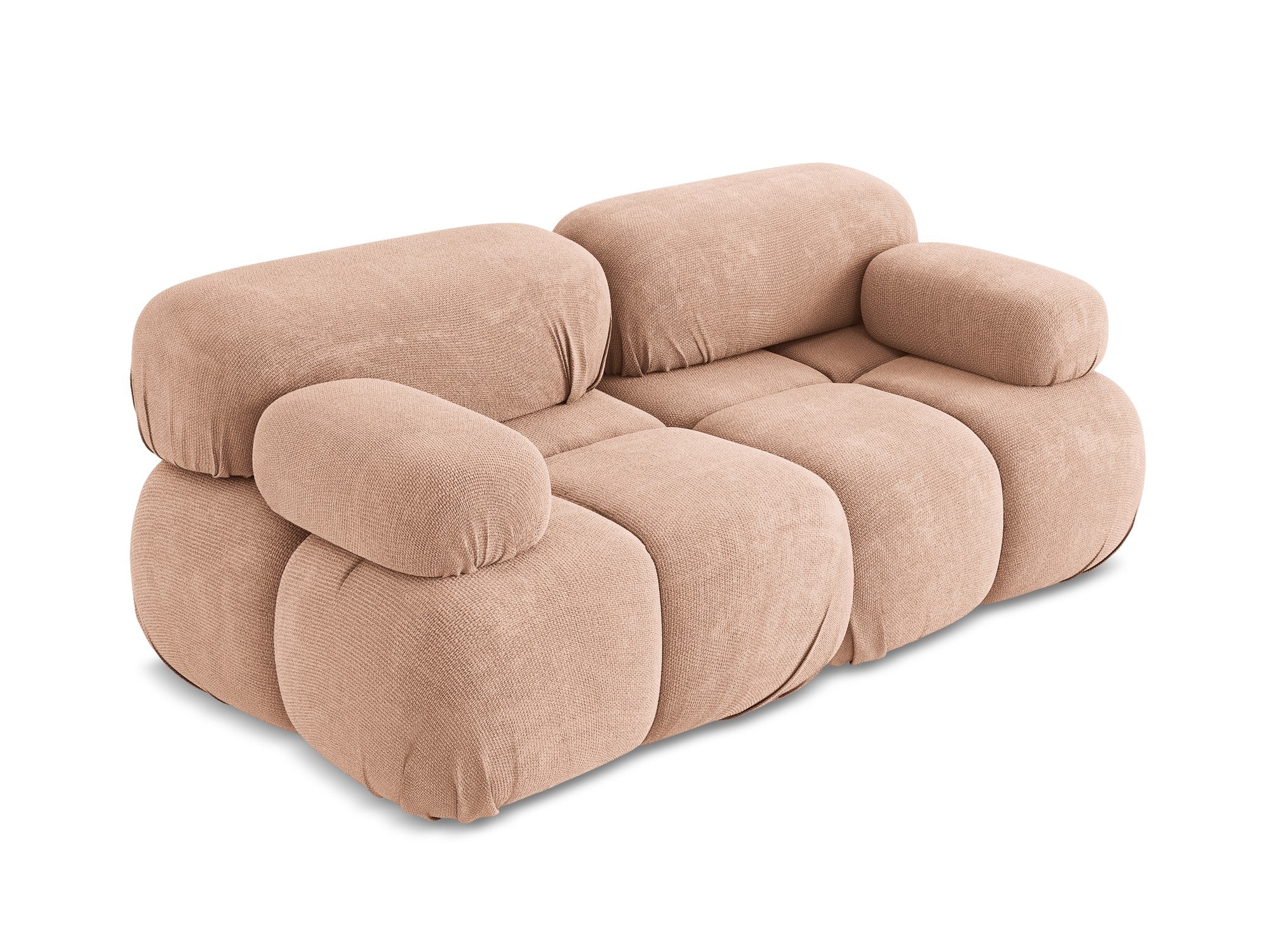 Modulares 2-Sitzer-Sofa LOKUA pfirsichfarbener Chenille