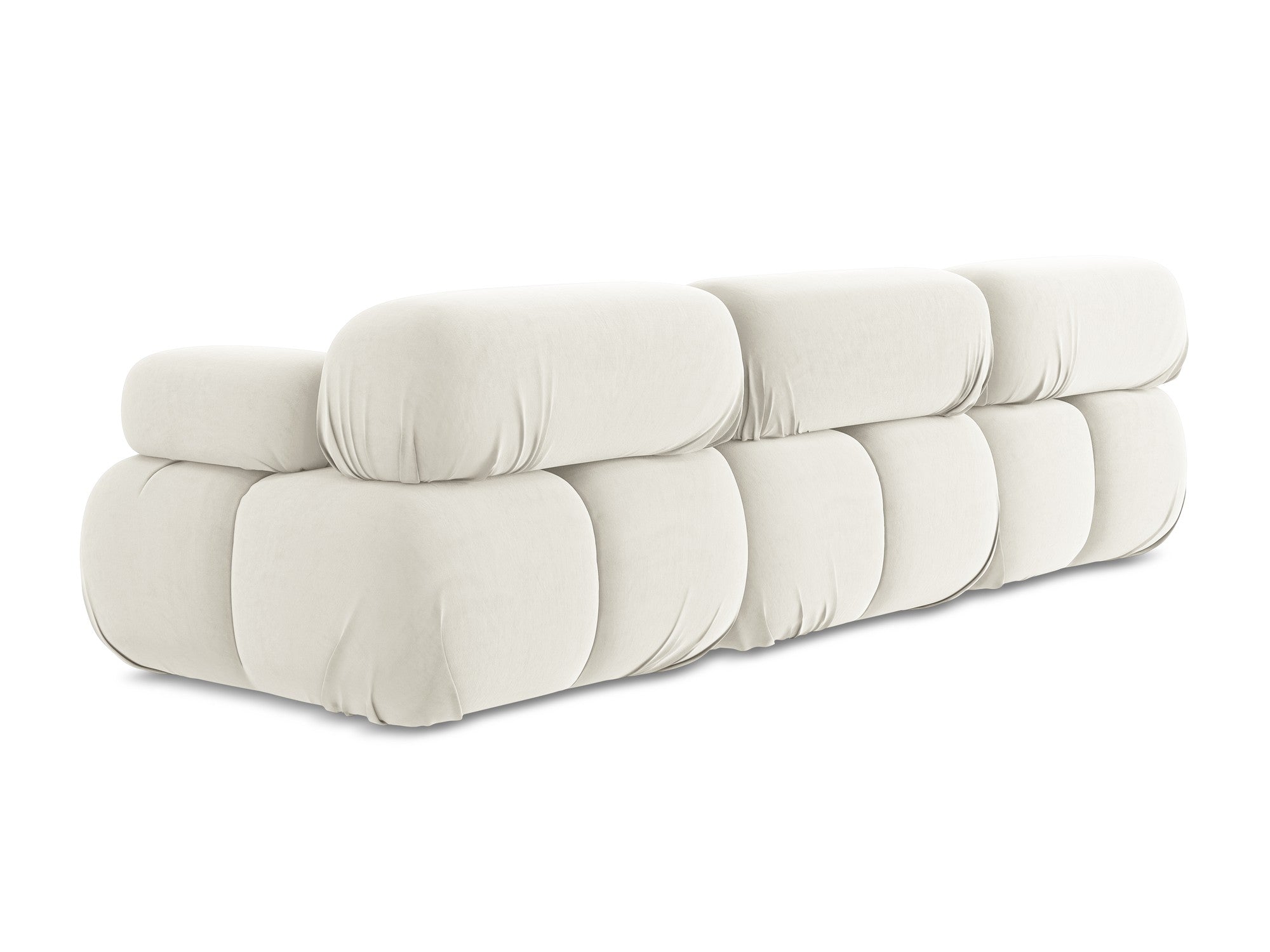 Velvet modular sofa for 3 people LOKUA light beige