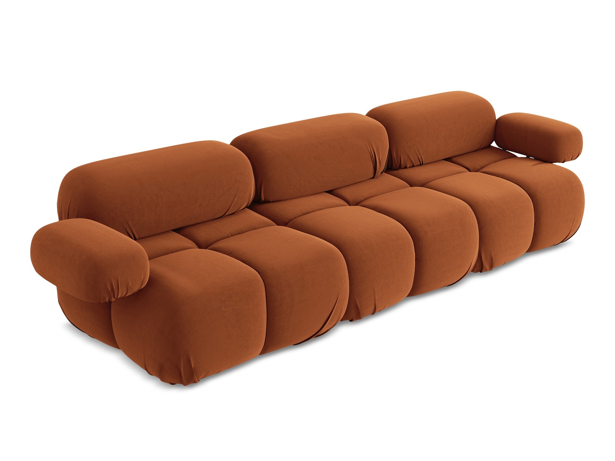 Velvet modular sofa for 3 people LOKUA terracotta