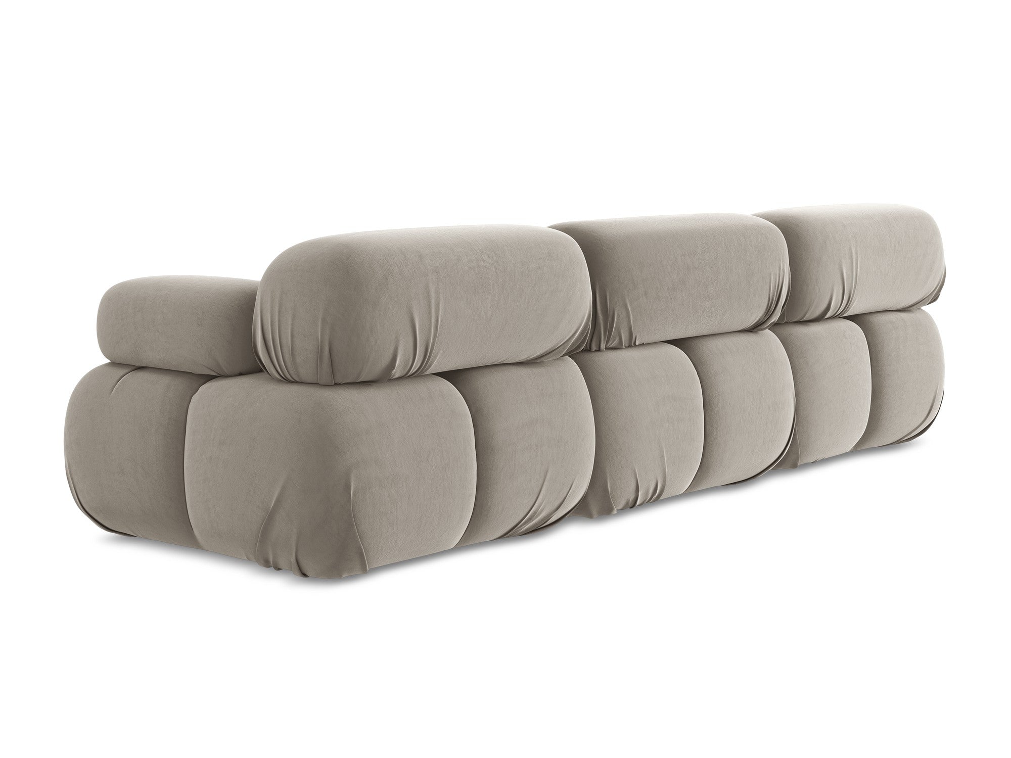 Taupe Velvet Modular Sofa for 3 People LOKUA