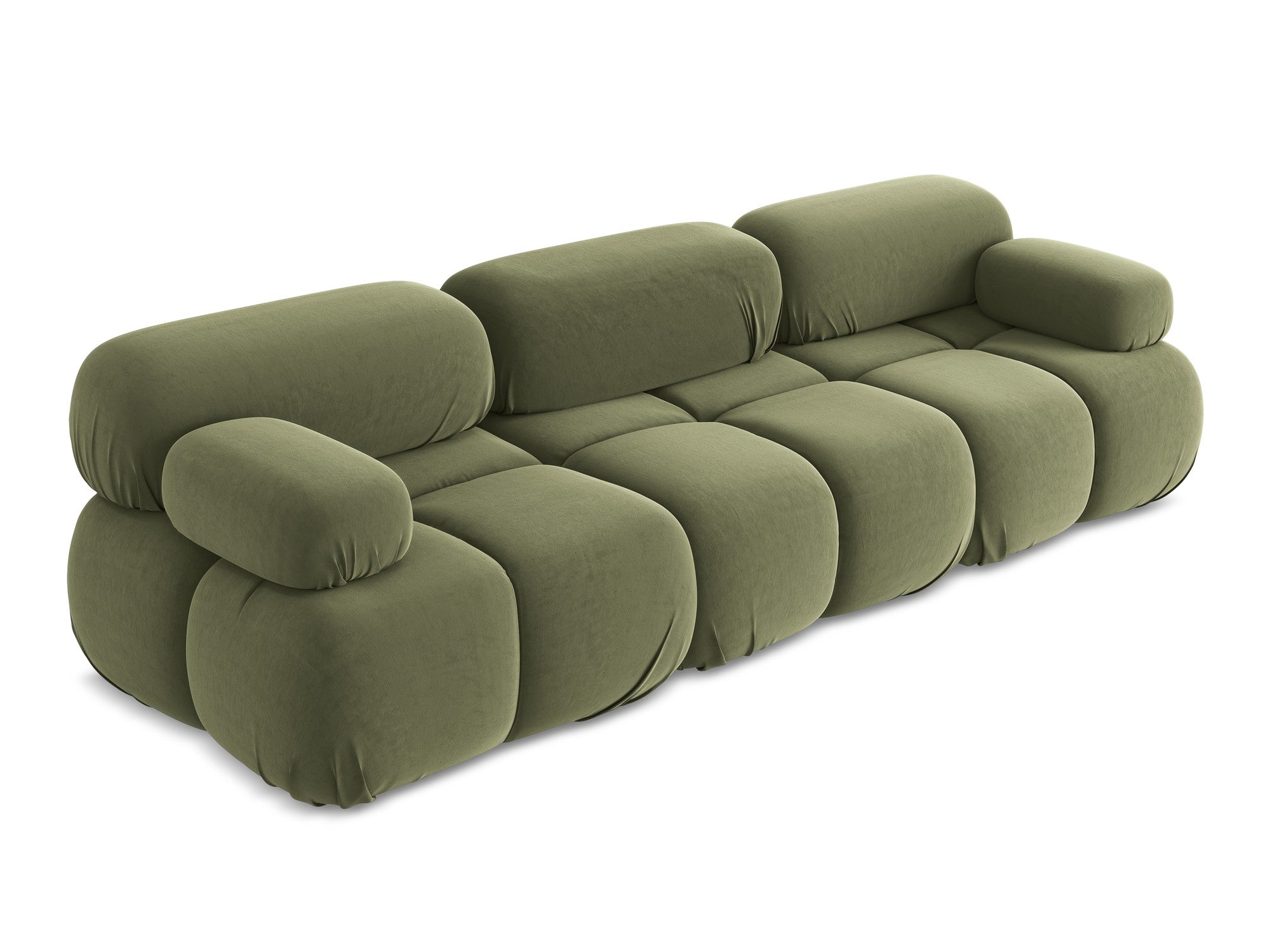 Olive Green Velvet Modular Sofa for 3 People LOKUA