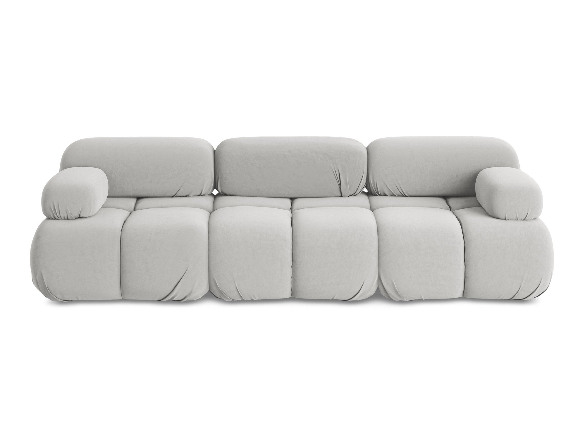 Silver velvet modular sofa for 3 people LOKUA