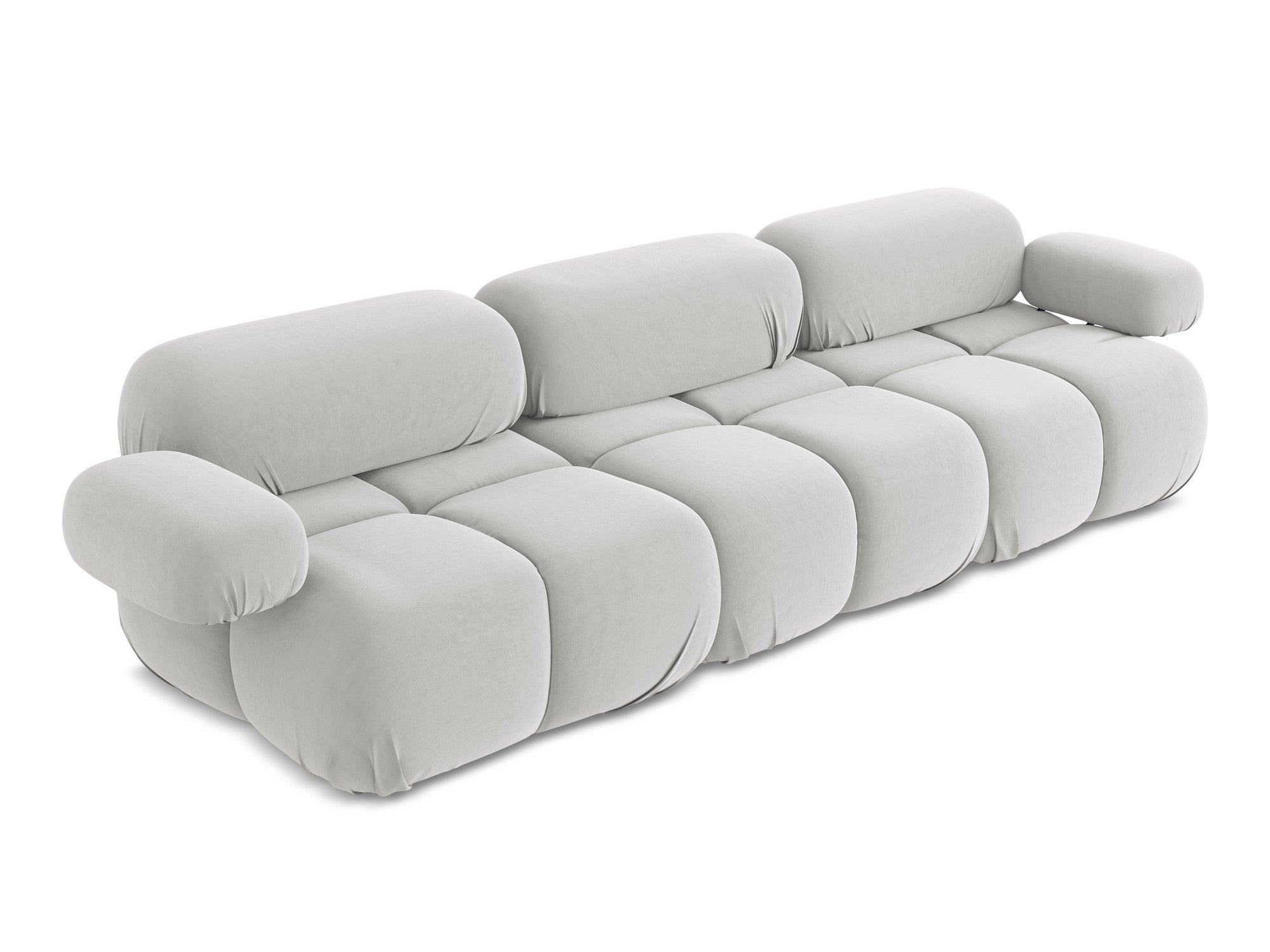 Silver velvet modular sofa for 3 people LOKUA