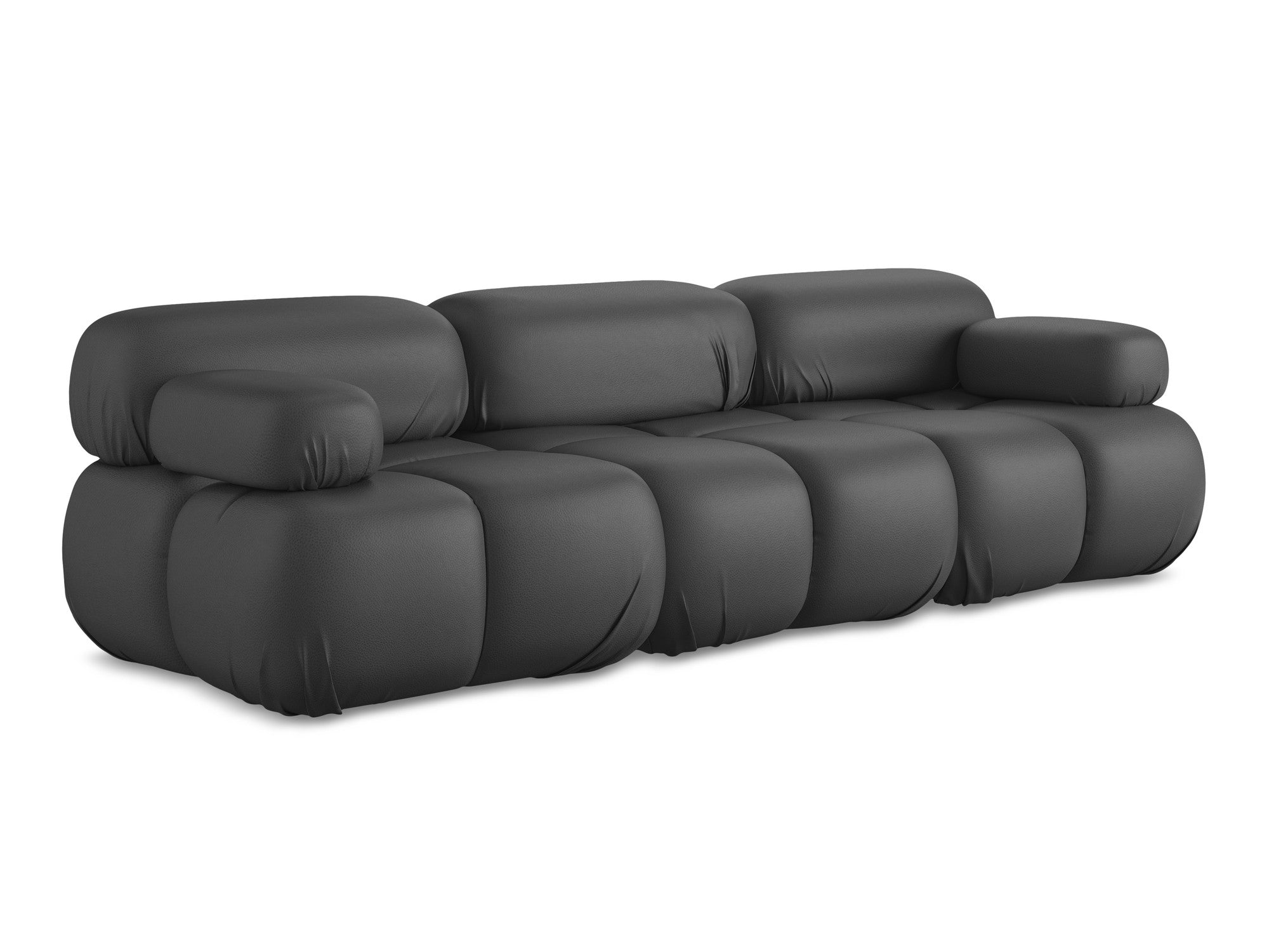 3-Seater Modular Sofa LOKUA in Gray Eco-Leather