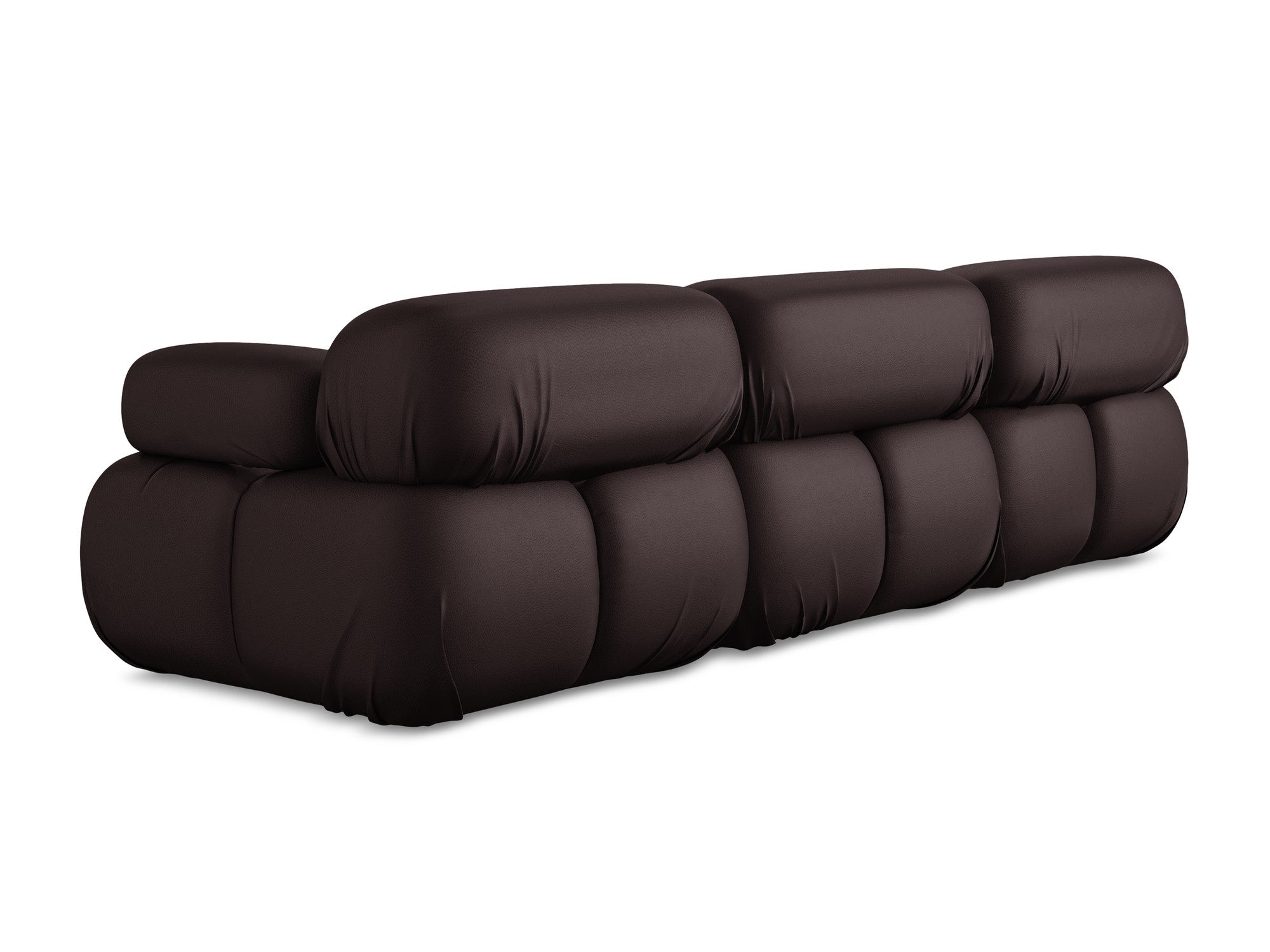 3-seater modular sofa LOKUA in plum eco-leather