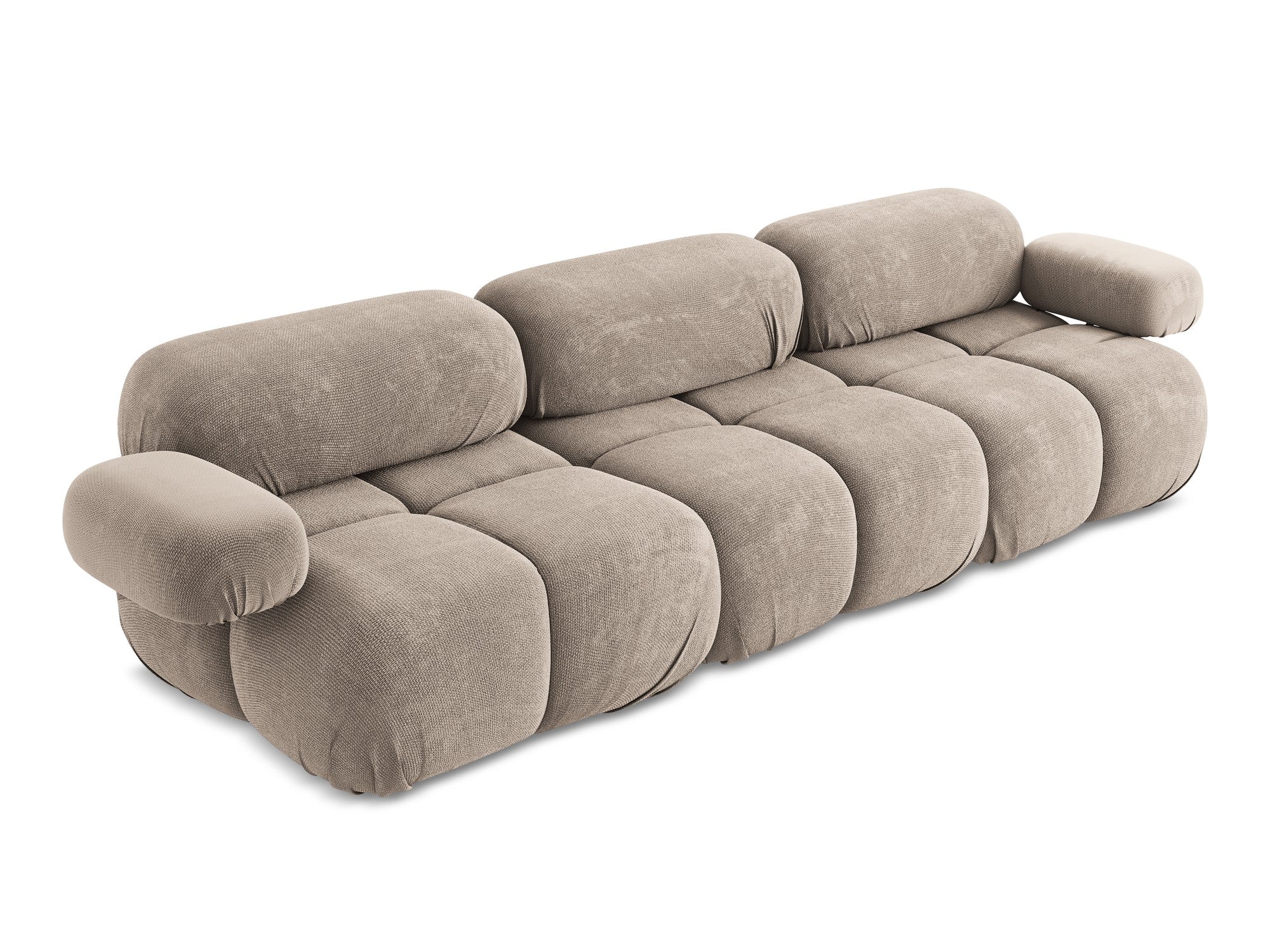 3-seater modular sofa LOKUA dark beige chenille