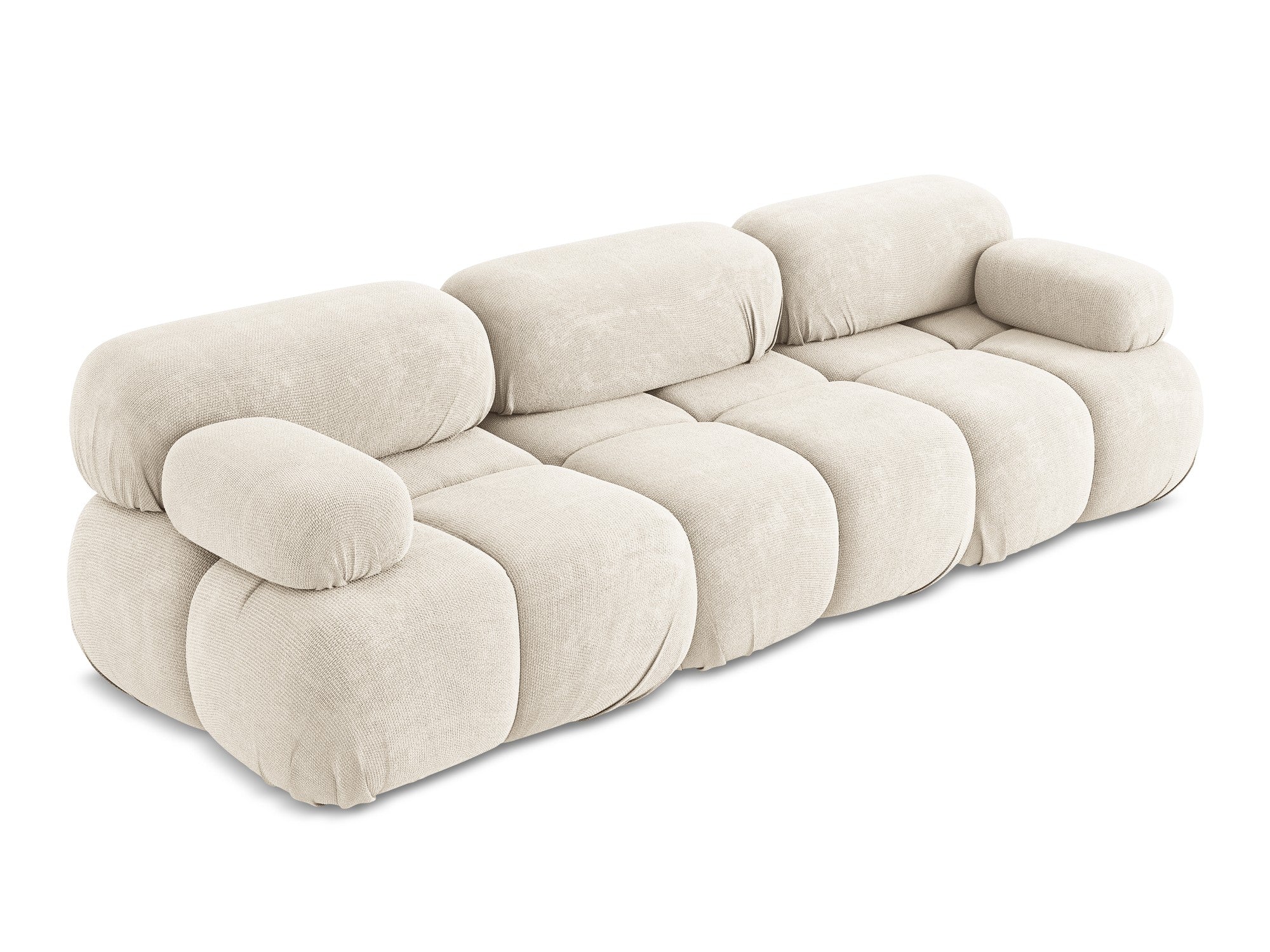 Light Beige Chenille 3-Seater Modular Sofa LOKUA