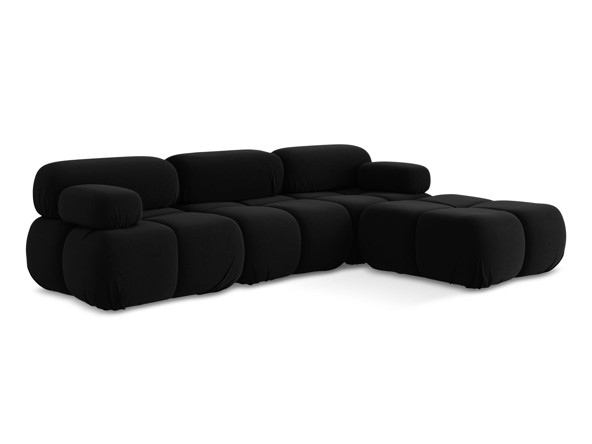 Modularer Samt-Ecksofa LOKUA schwarz