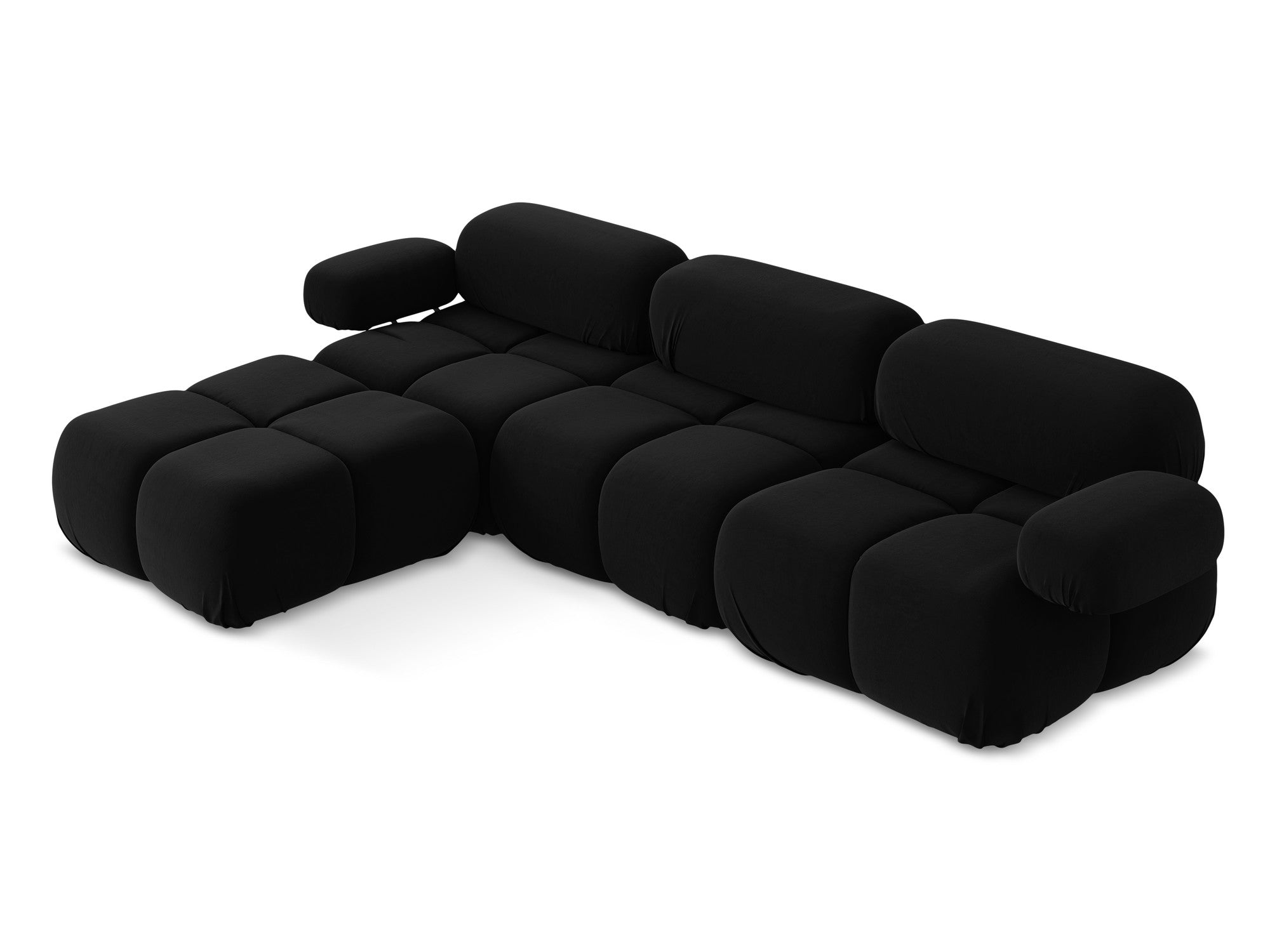 Modularer Samt-Ecksofa LOKUA schwarz