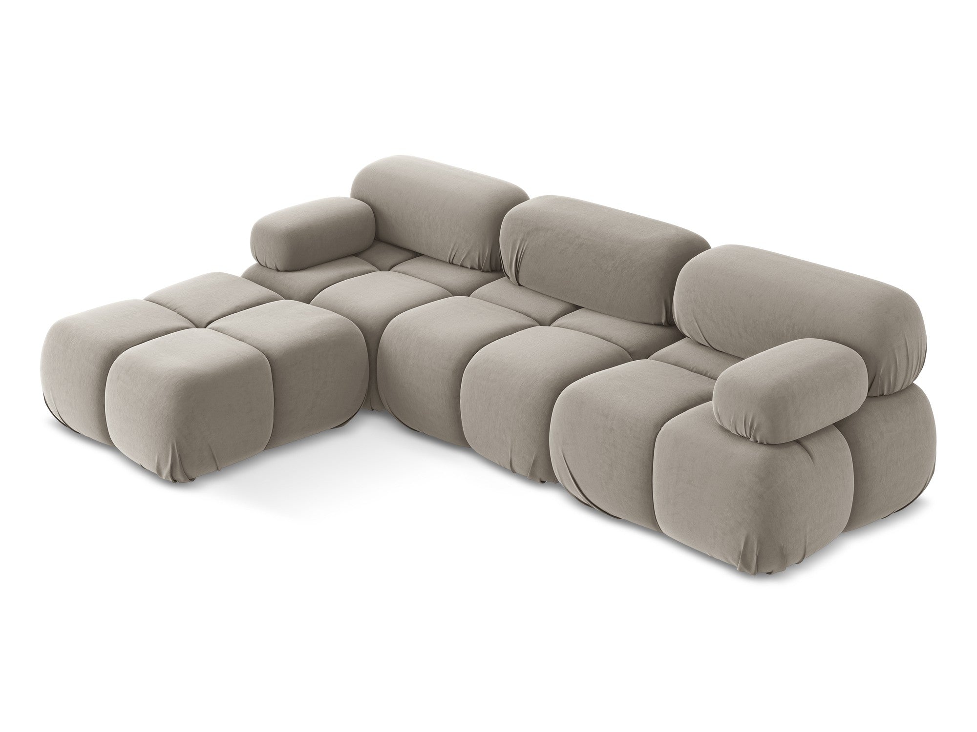 Modularer Samt-Ecksofa LOKUA taupe