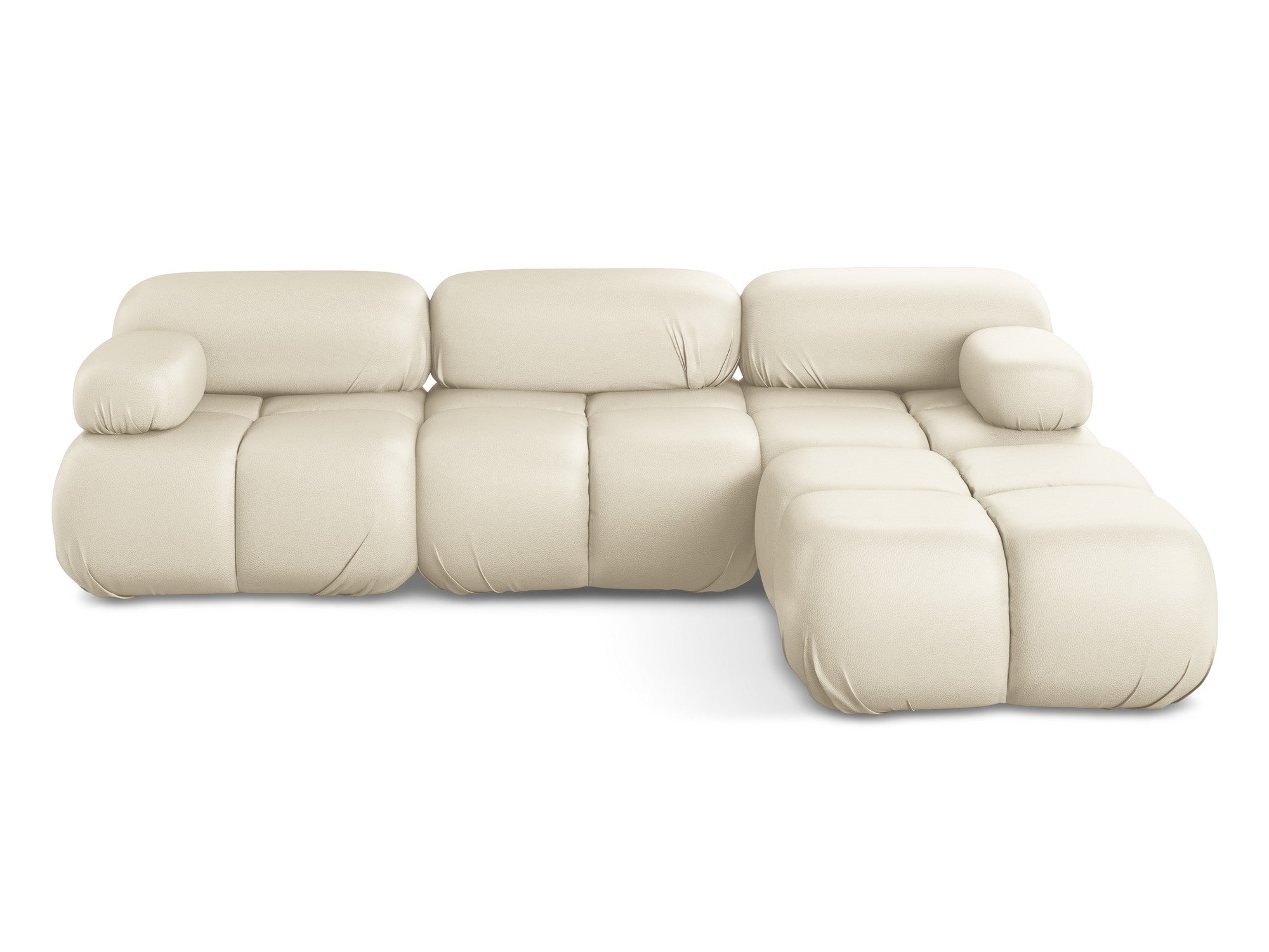 Modularer Ecksofa LOKUA in hellbeige aus Kunstleder