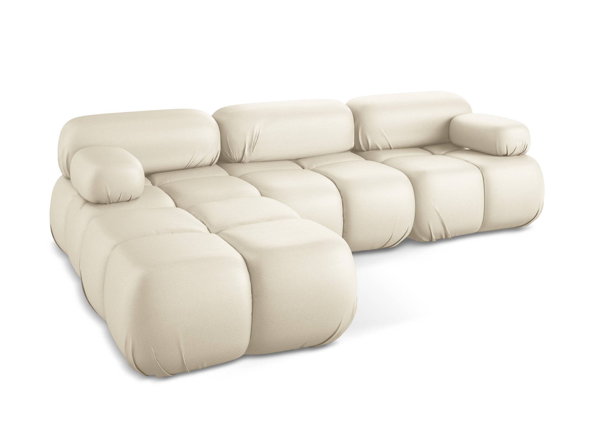 Modularer Ecksofa LOKUA in hellbeige aus Kunstleder