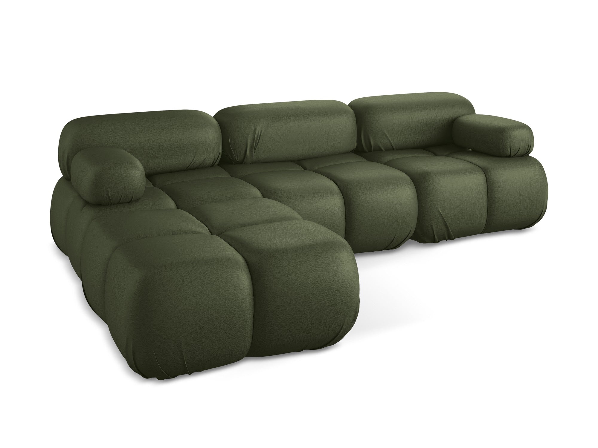 Modularer Ecksofa LOKUA dunkelgrün Kunstleder