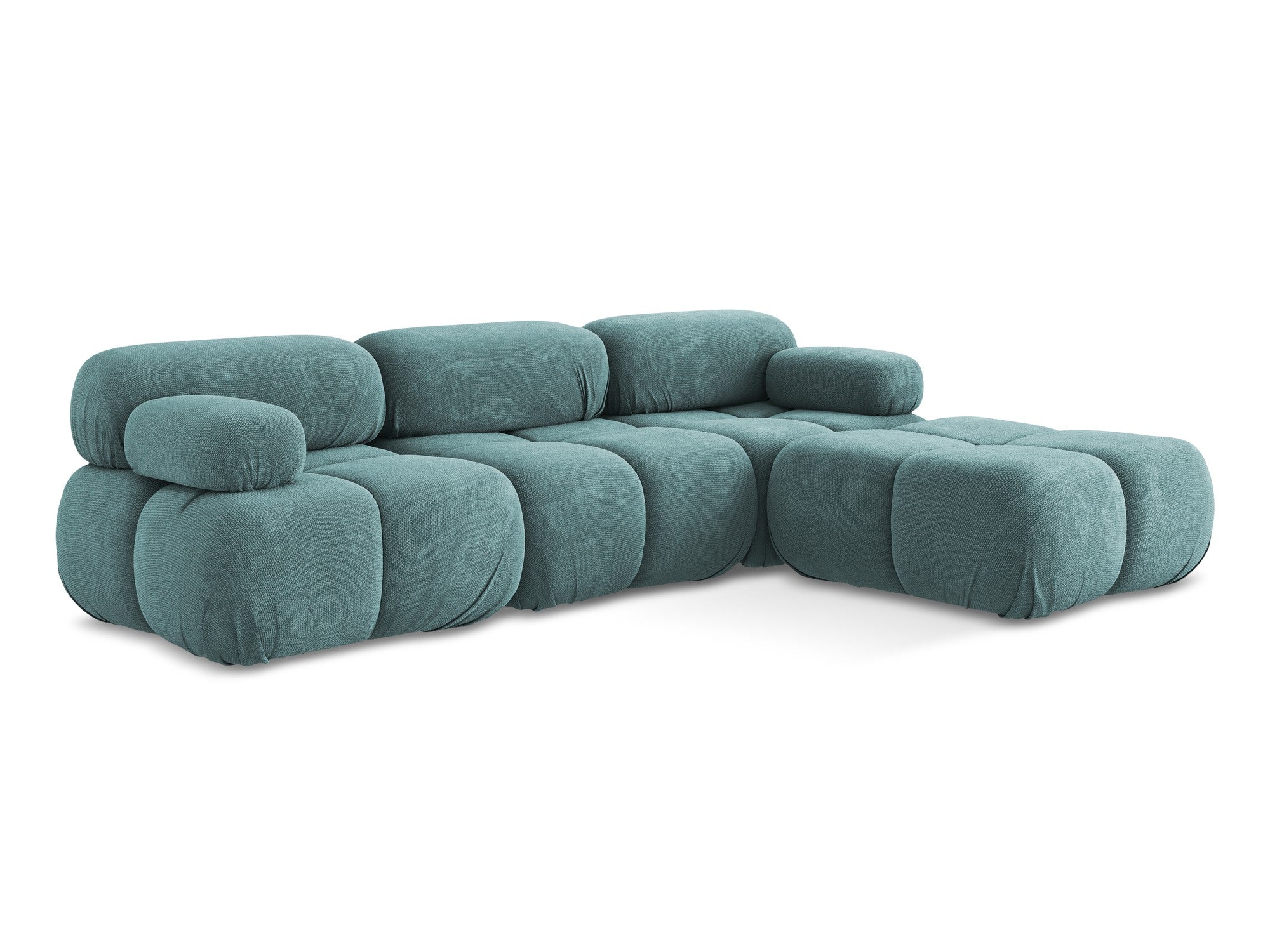 Universal modular corner sofa LOKUA denim blue chenille