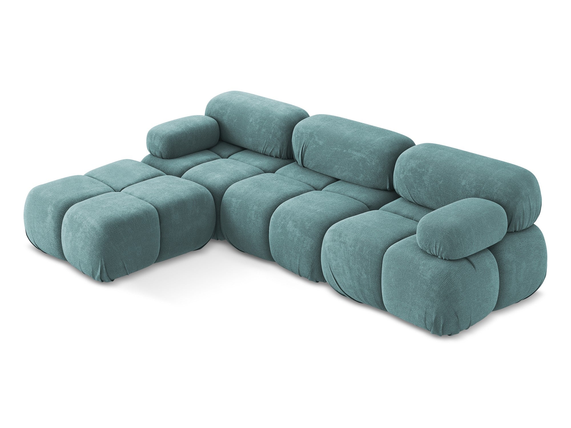Universal modular corner sofa LOKUA denim blue chenille