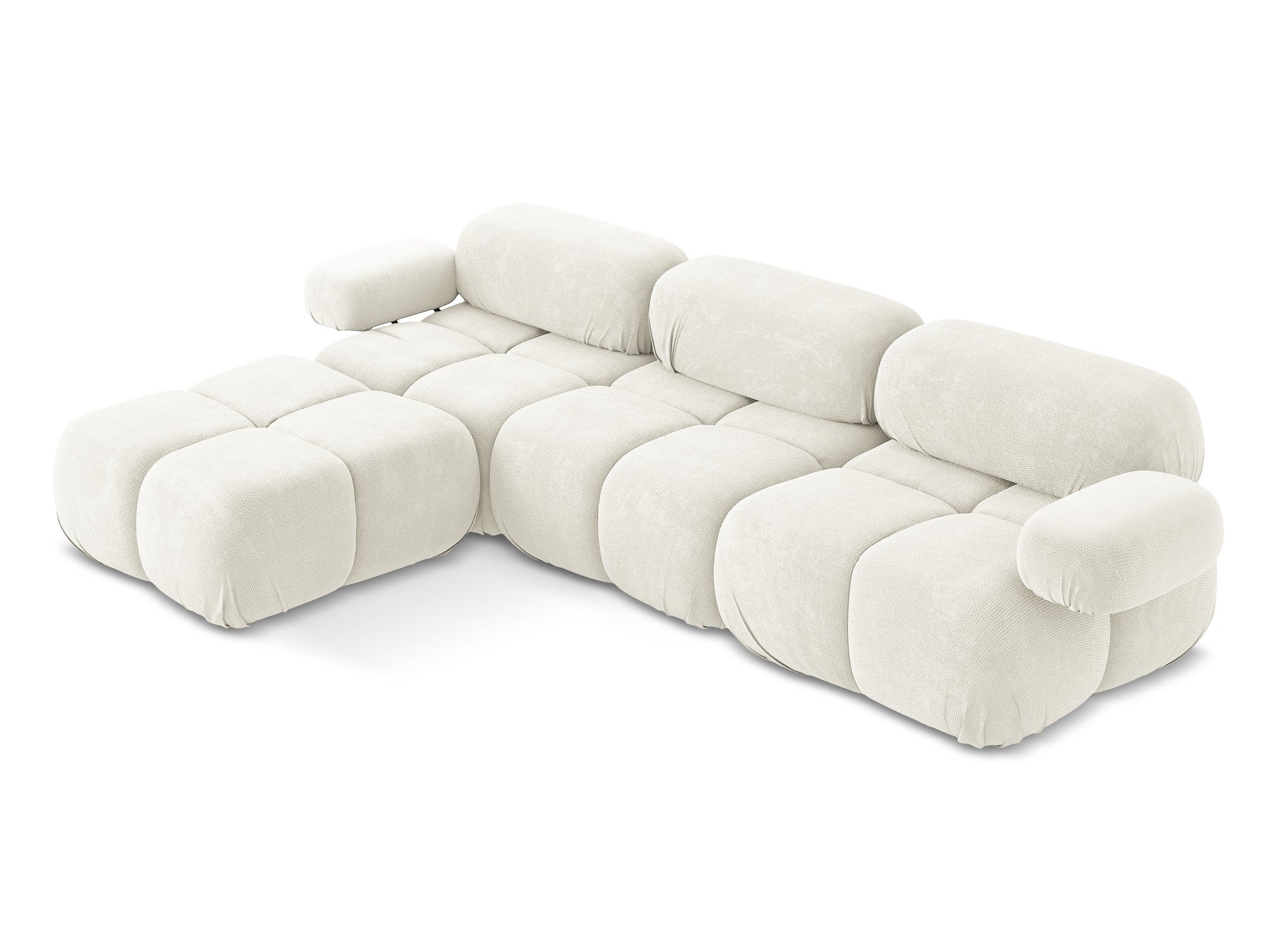 Universal modular corner sofa LOKUA white chenille